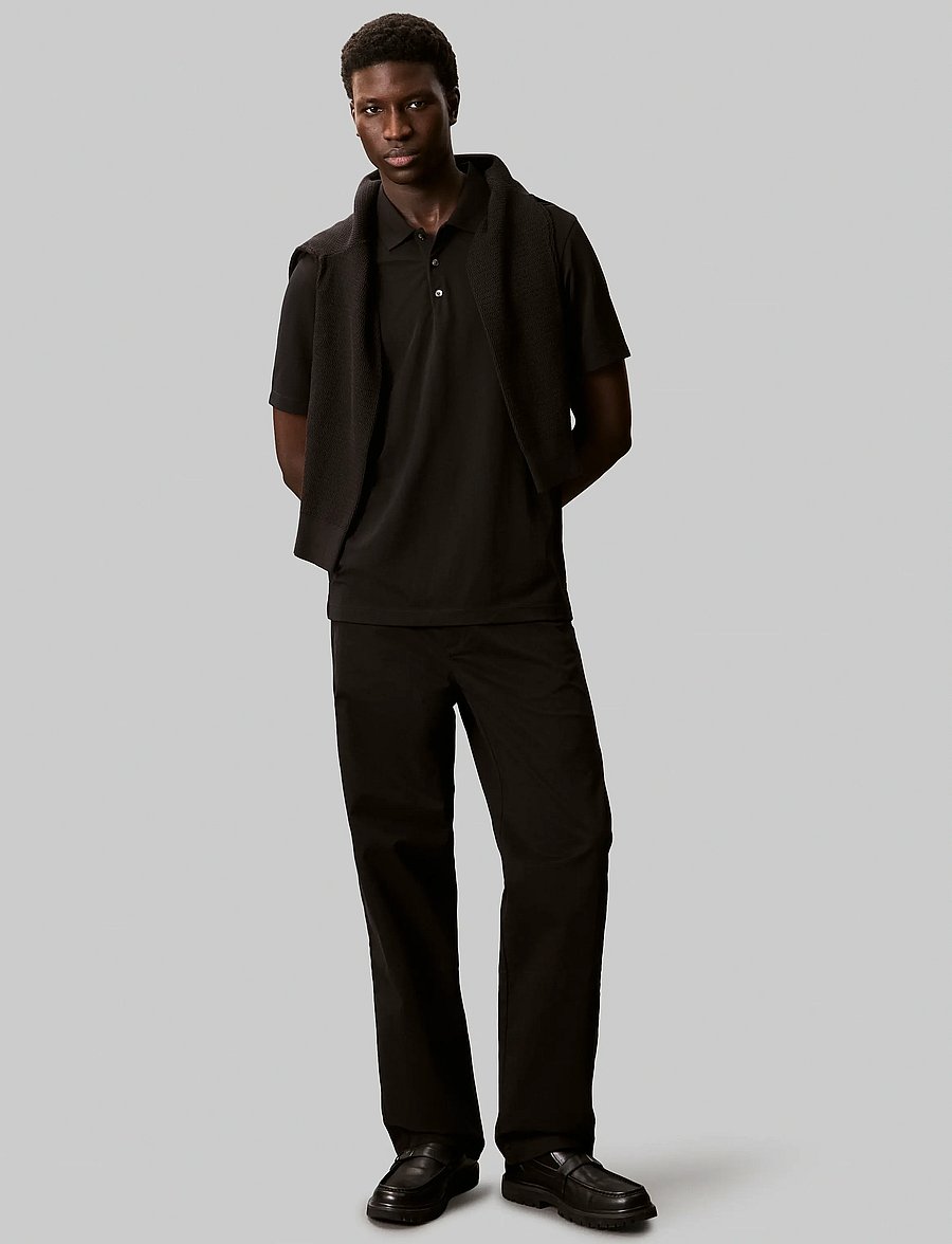Calvin Klein - SS STRIPE STRECH JACQUARD POLO - stutterma pólóbolir - black - 3