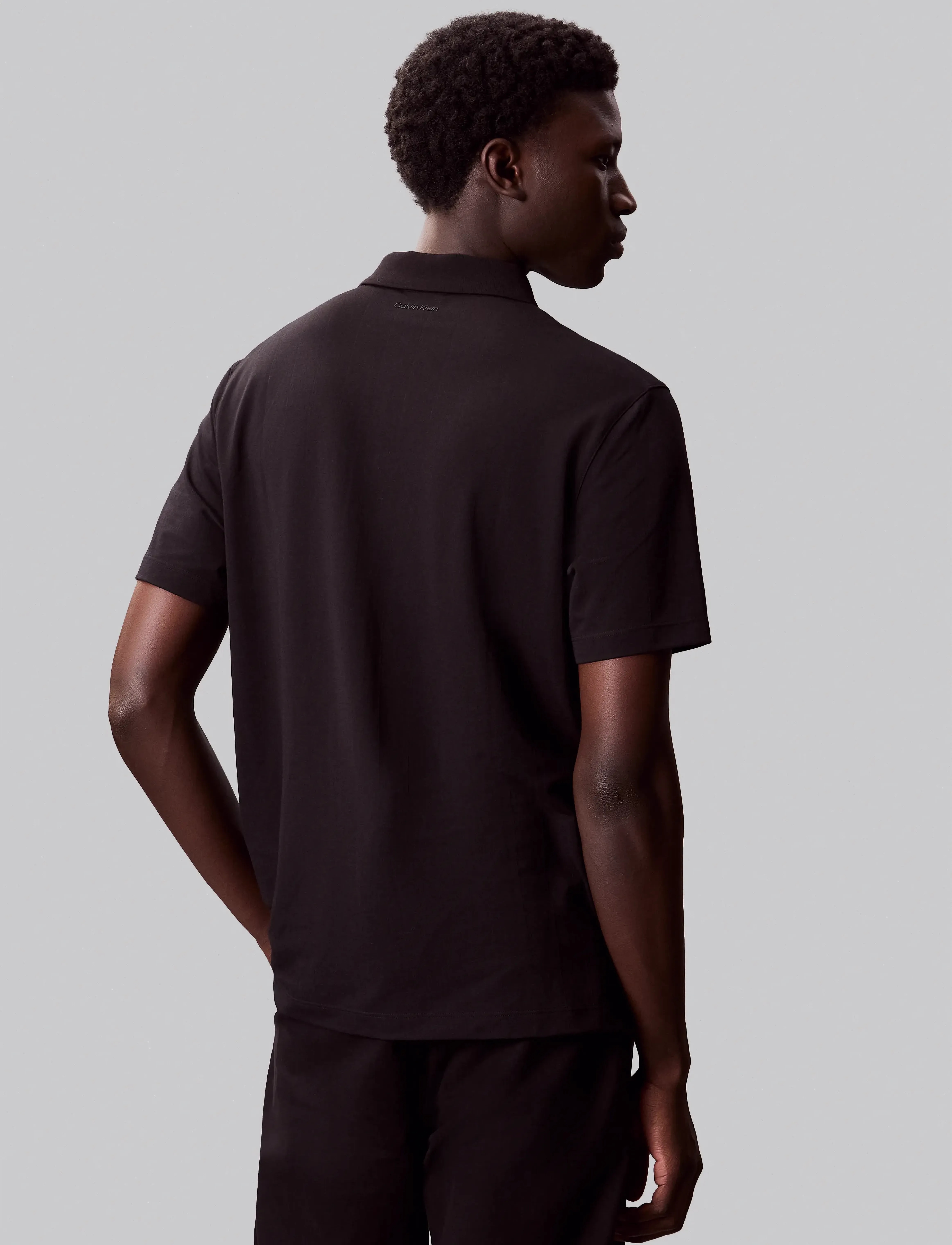 Calvin Klein - SS STRIPE STRECH JACQUARD POLO - stutterma pólóbolir - black - 4