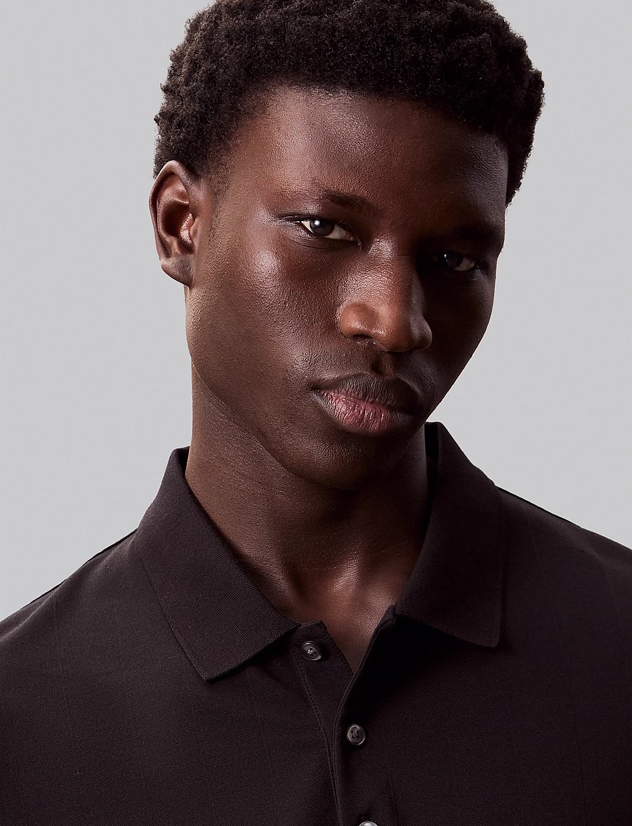 Calvin Klein - SS STRIPE STRECH JACQUARD POLO - stutterma pólóbolir - black - 5
