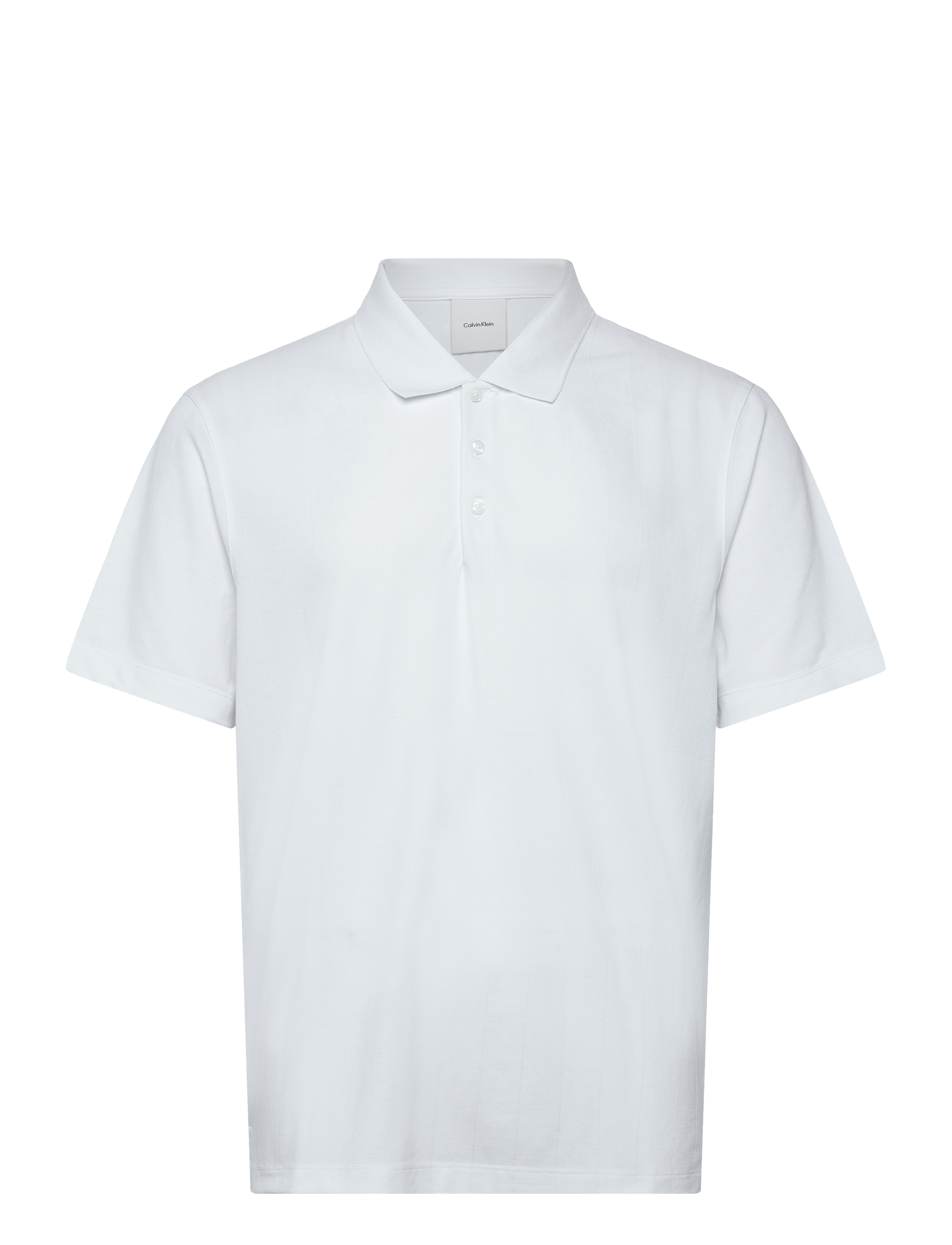 Calvin Klein SS STRIPE STRECH JACQUARD POLO - Pikeepaidat - BRIGHT WHITE / white