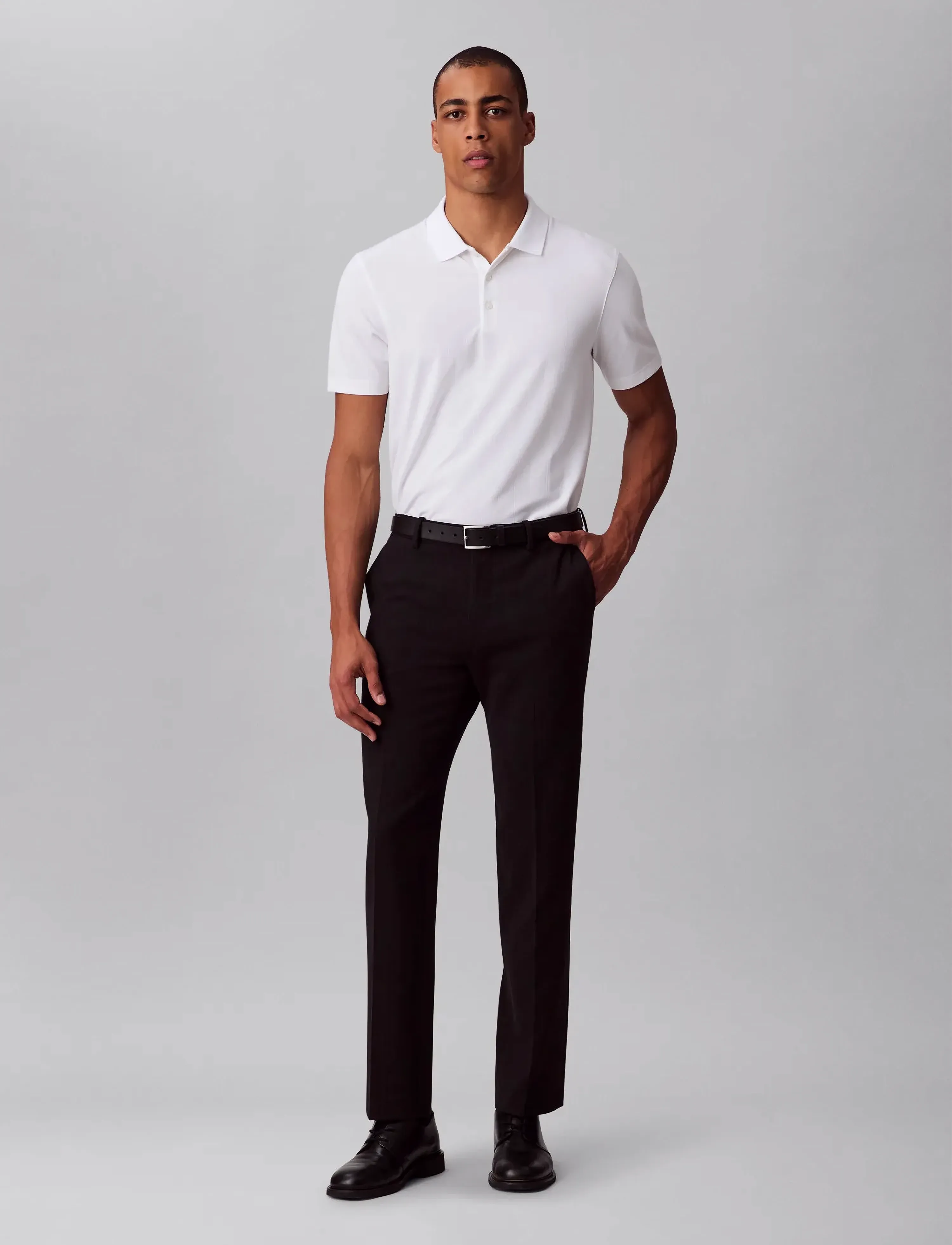 Calvin Klein Ss Stripe Strech Jacquard Polo pikéer herr – bild 2