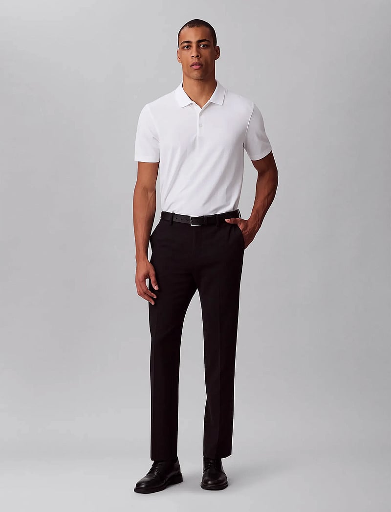 Calvin Klein - SS STRIPE STRECH JACQUARD POLO - kortärmade pikéer - bright white - 3