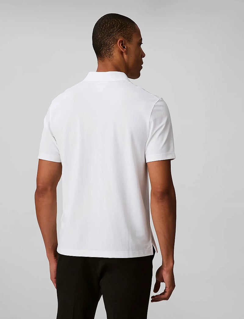 Calvin Klein - SS STRIPE STRECH JACQUARD POLO - kortärmade pikéer - bright white - 4