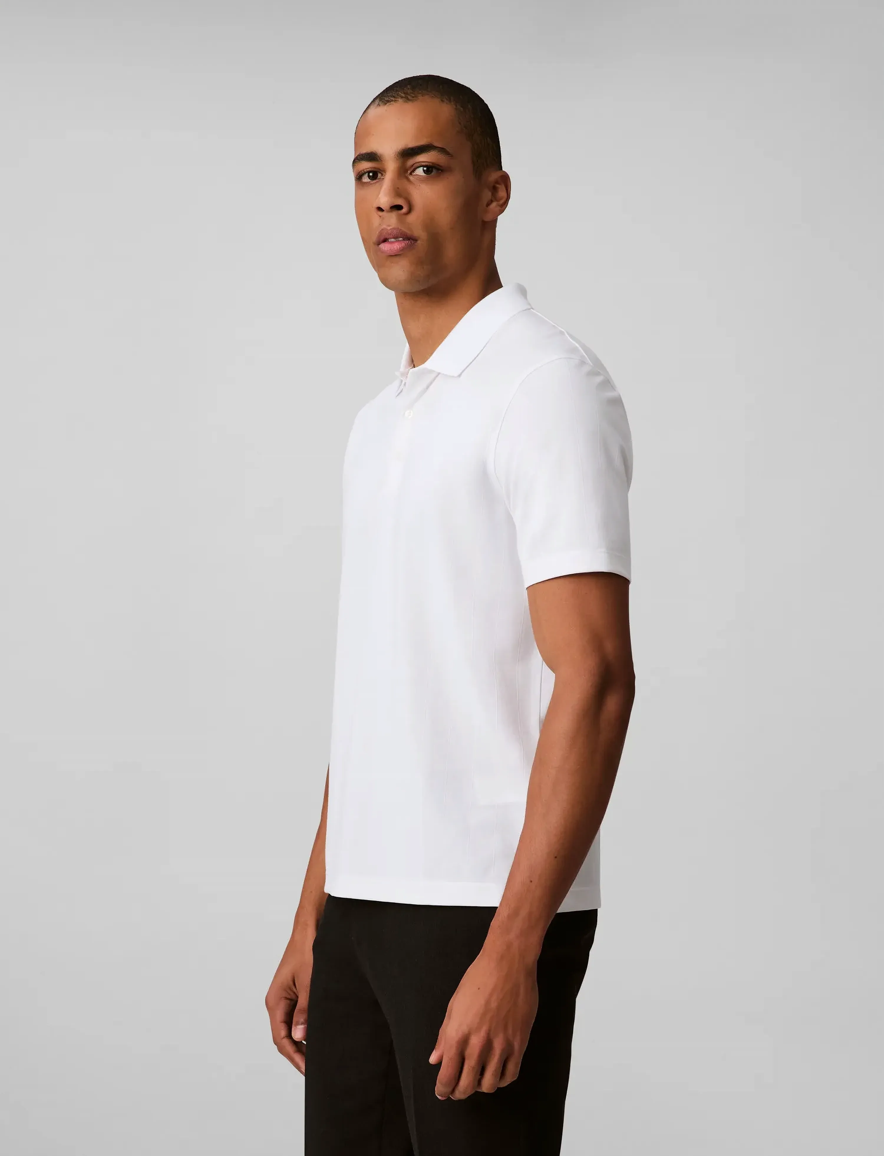 Calvin Klein Ss Stripe Strech Jacquard Polo pikéer herr – bild 5