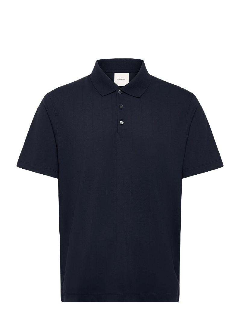 Calvin Klein - SS STRIPE STRECH JACQUARD POLO - kortærmede poloer - dark sapphire - 1