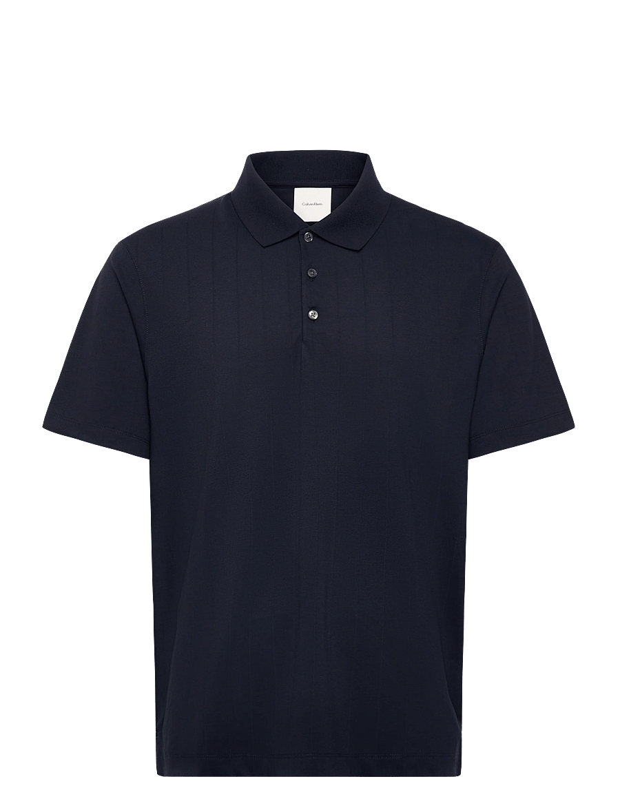 Calvin Klein - SS STRIPE STRECH JACQUARD POLO - short-sleeved polos - dark sapphire - 1
