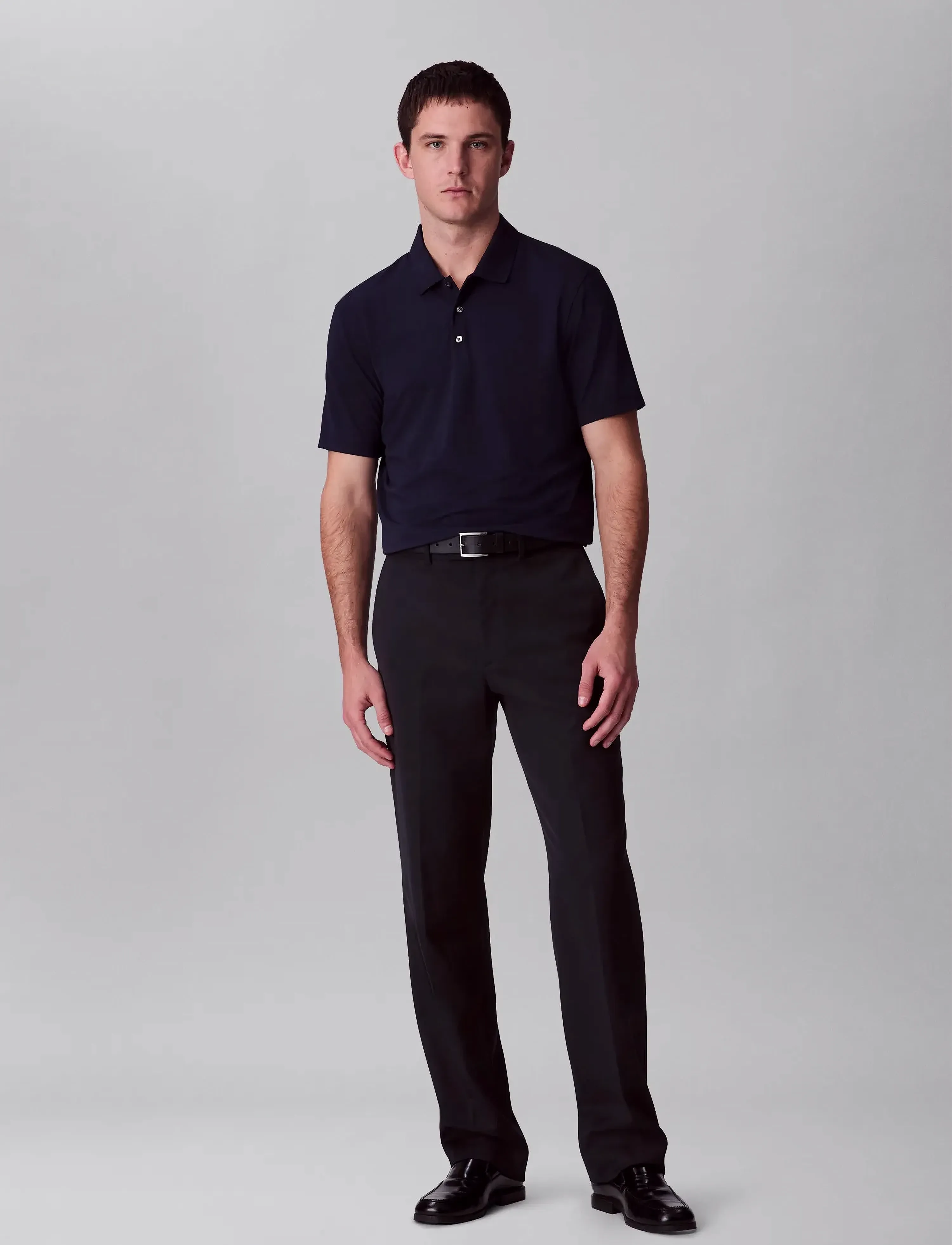 Calvin Klein - SS STRIPE STRECH JACQUARD POLO - short-sleeved polos - dark sapphire - 3