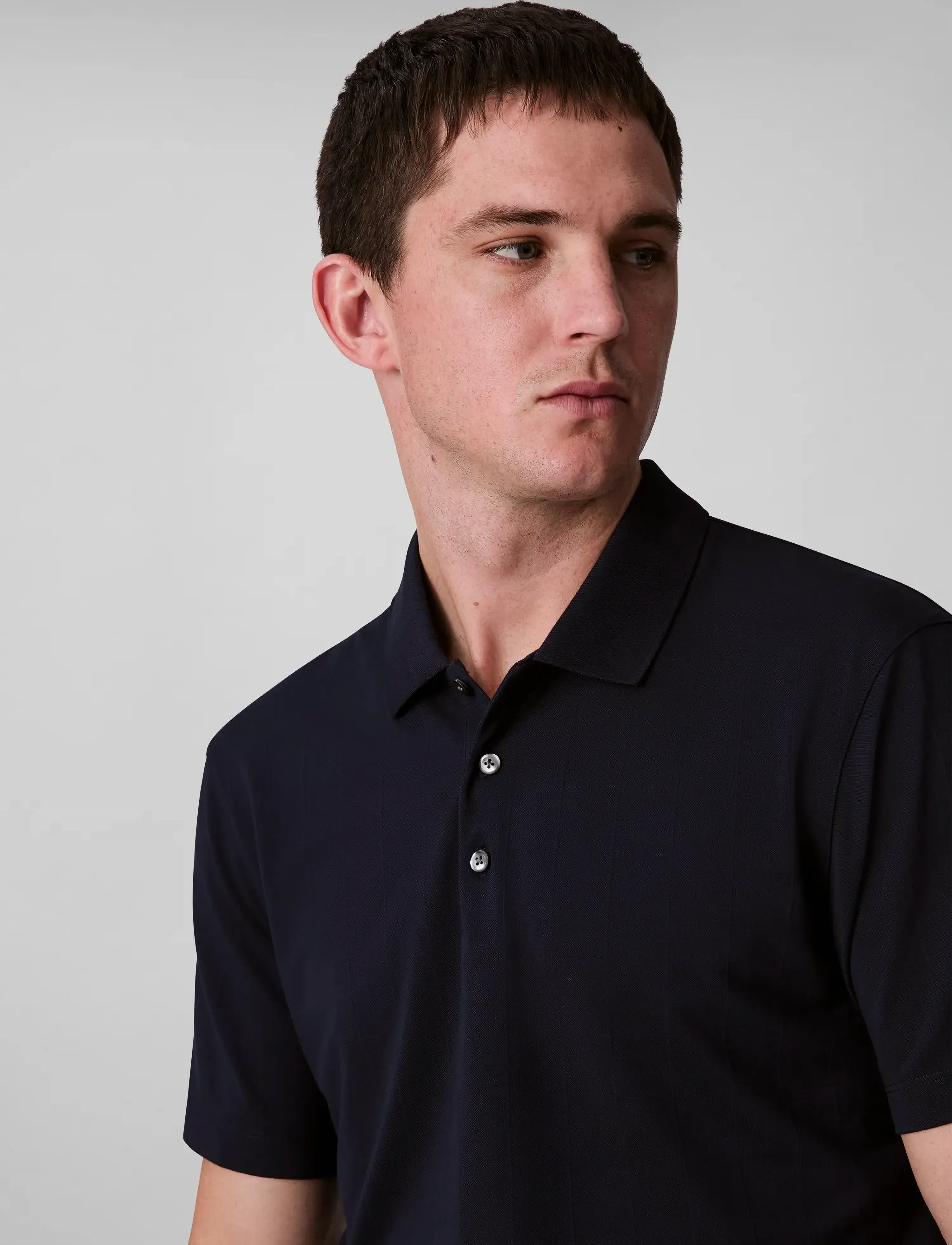 Calvin Klein - SS STRIPE STRECH JACQUARD POLO - short-sleeved polos - dark sapphire - 5