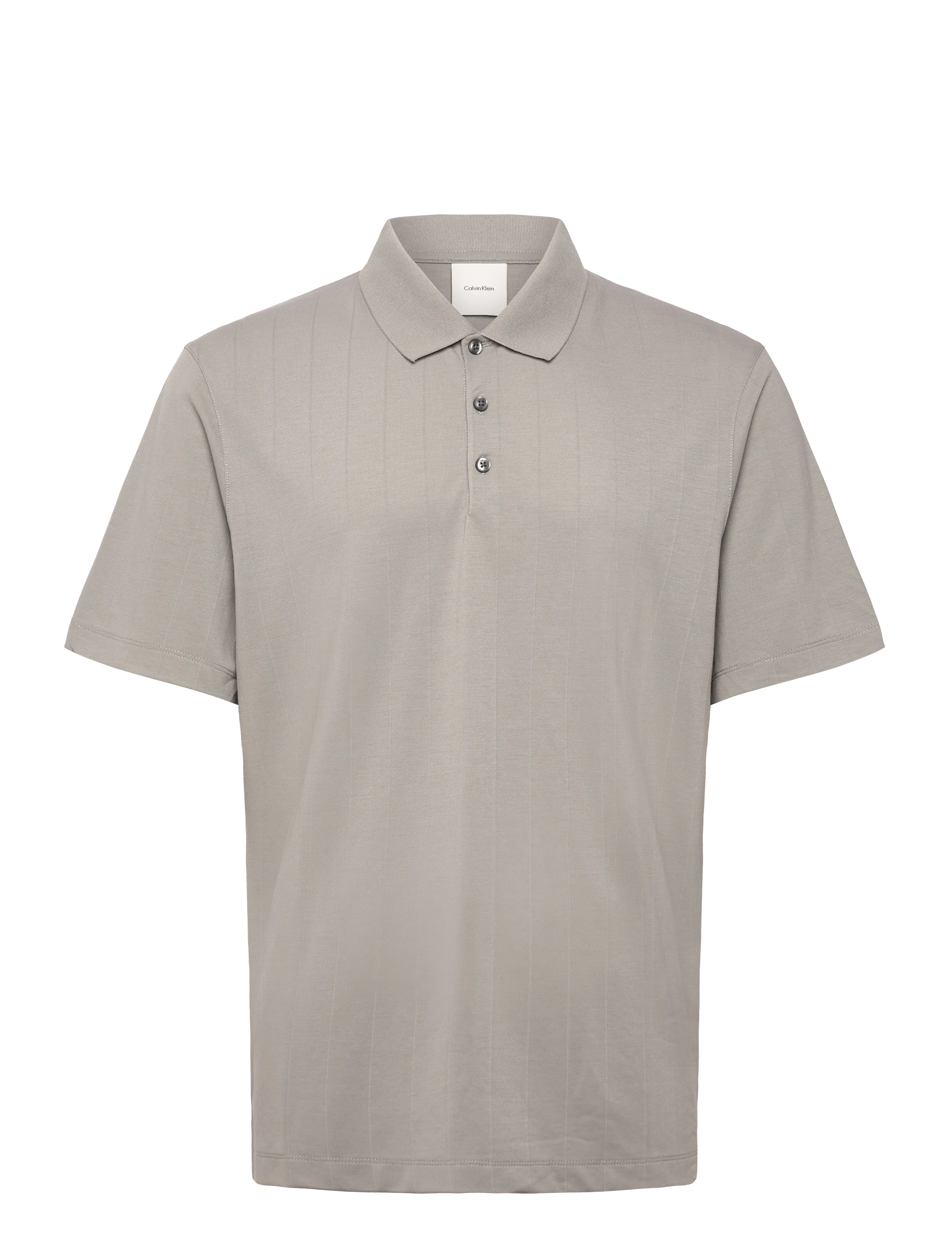 CALVIN KLEIN Ss Stripe Strech Jacquard Polo Beige - M - Herren