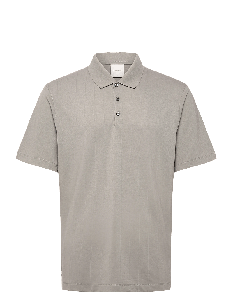 Calvin Klein - SS STRIPE STRECH JACQUARD POLO - kurzärmelig - mourning dove - 1