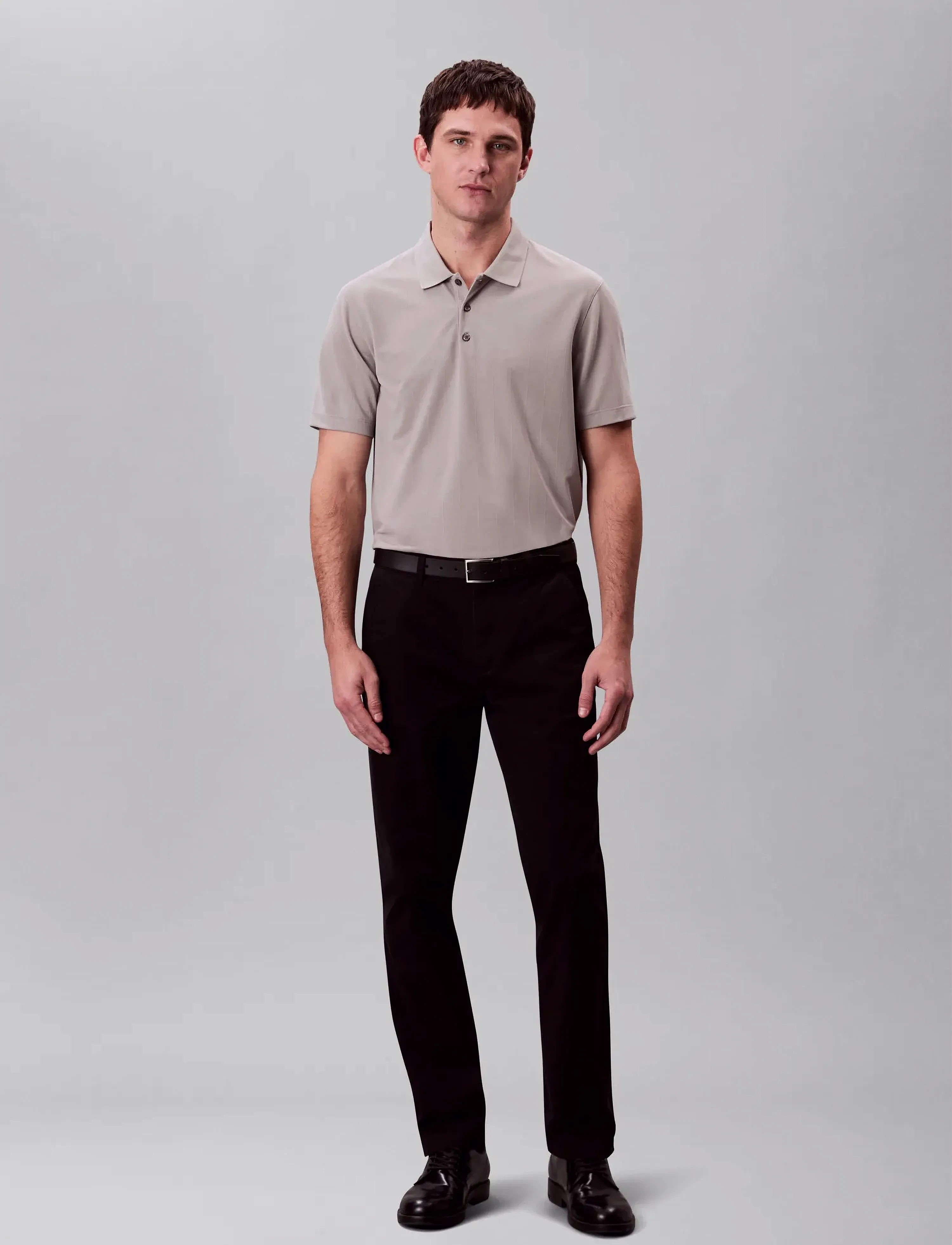 Calvin Klein - SS STRIPE STRECH JACQUARD POLO - short-sleeved polos - mourning dove - 3