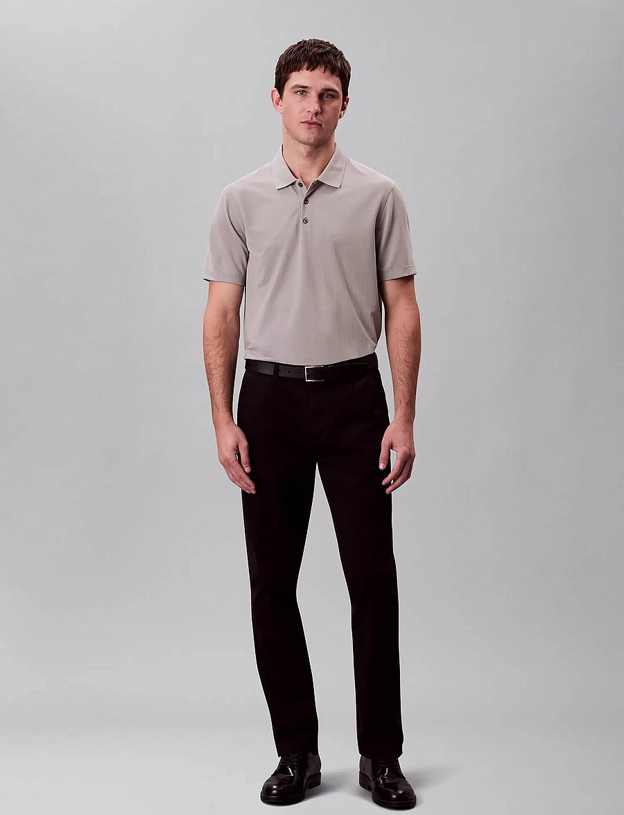 Calvin Klein - SS STRIPE STRECH JACQUARD POLO - short-sleeved polos - mourning dove - 3