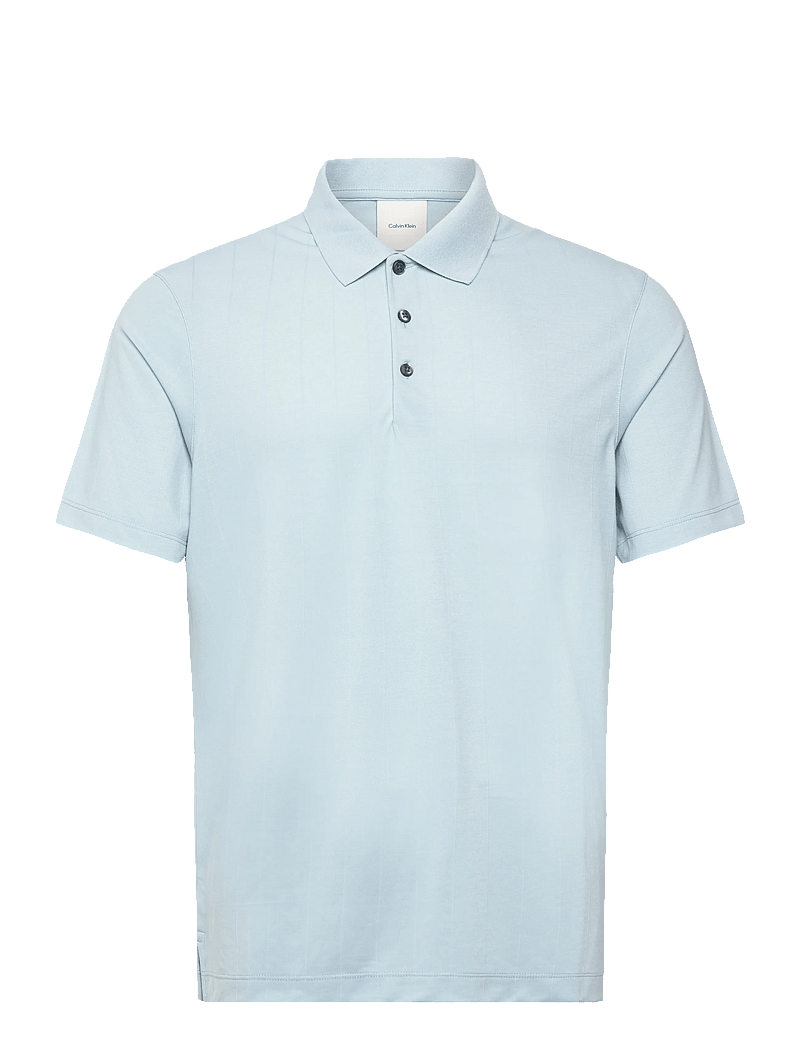 Calvin Klein - SS STRIPE STRECH JACQUARD POLO - kortærmede poloer - winter sky - 1