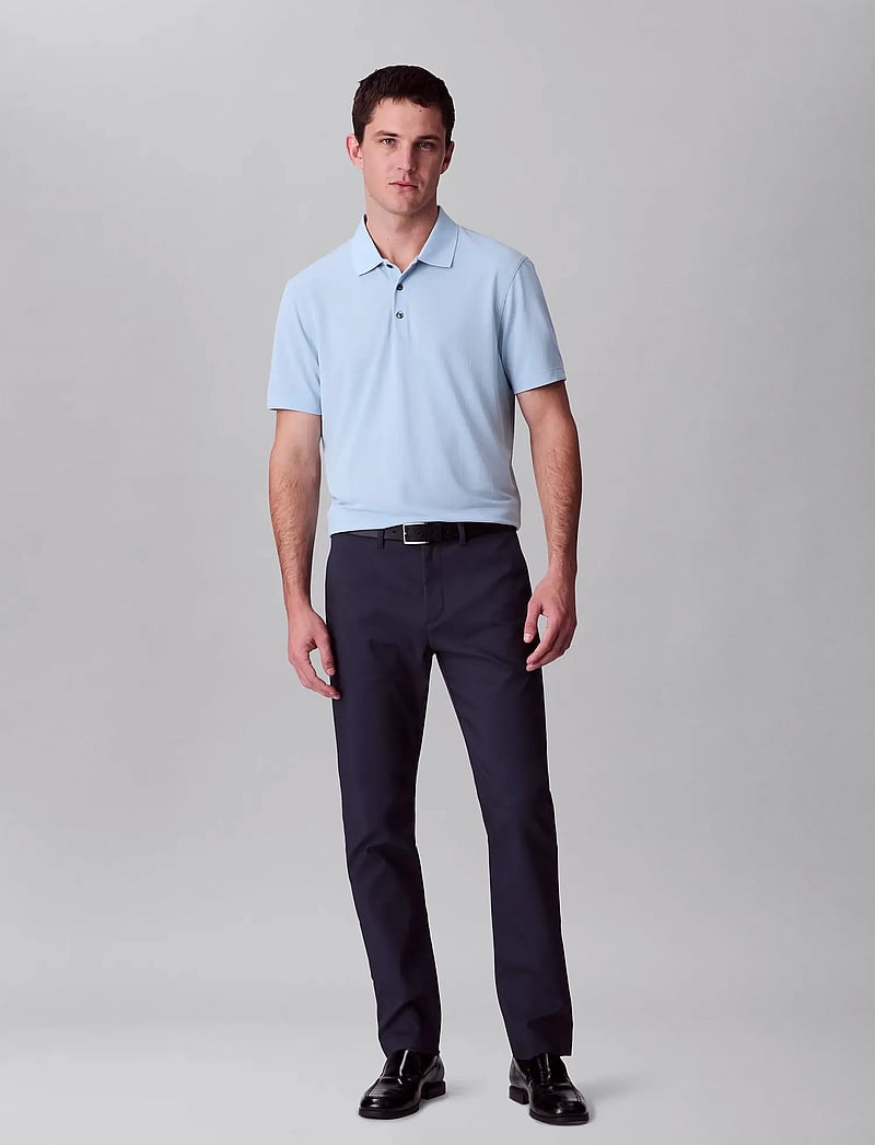 Calvin Klein - SS STRIPE STRECH JACQUARD POLO - kortærmede poloer - winter sky - 3