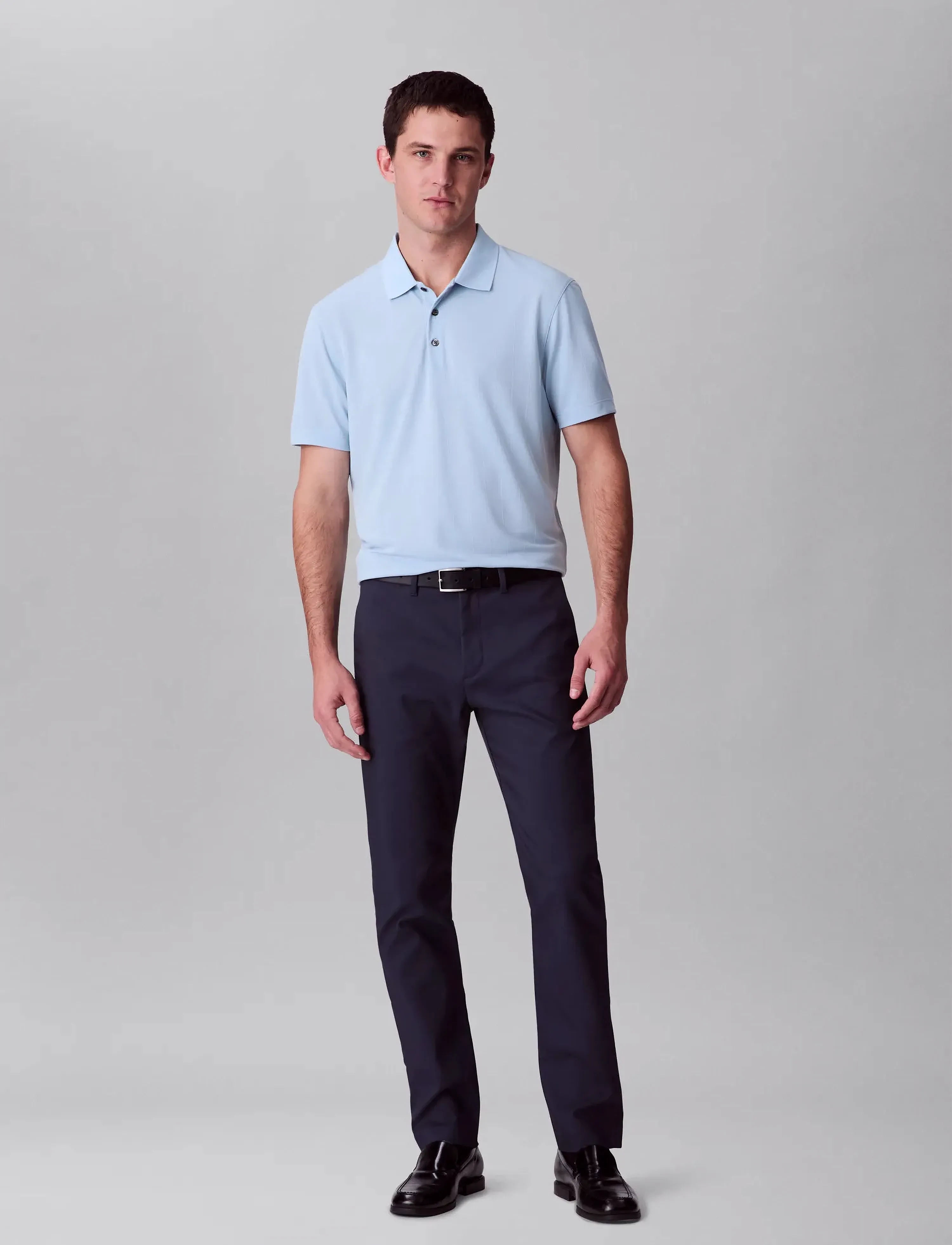Calvin Klein - SS STRIPE STRECH JACQUARD POLO - short-sleeved polos - winter sky - 3