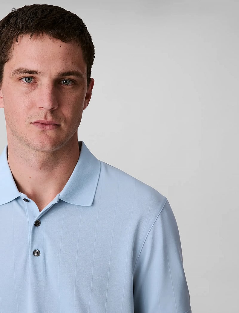 Calvin Klein - SS STRIPE STRECH JACQUARD POLO - kortærmede poloer - winter sky - 5