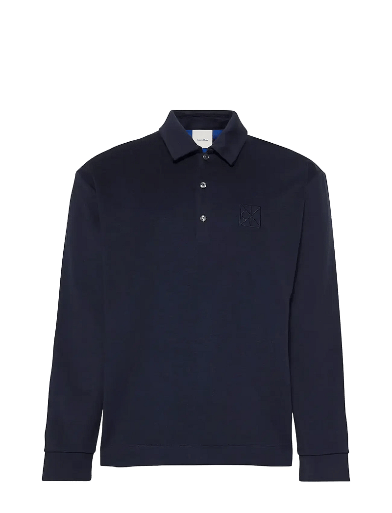 Calvin Klein - LS Stretch Wool Blend Interlock - langærmede poloer - dark sapphire - 1