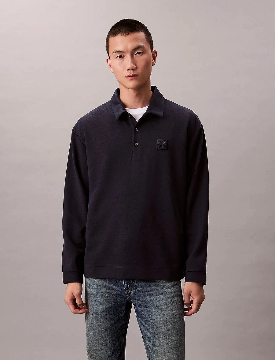 Calvin Klein - LS Stretch Wool Blend Interlock - langärmelig - dark sapphire - 0