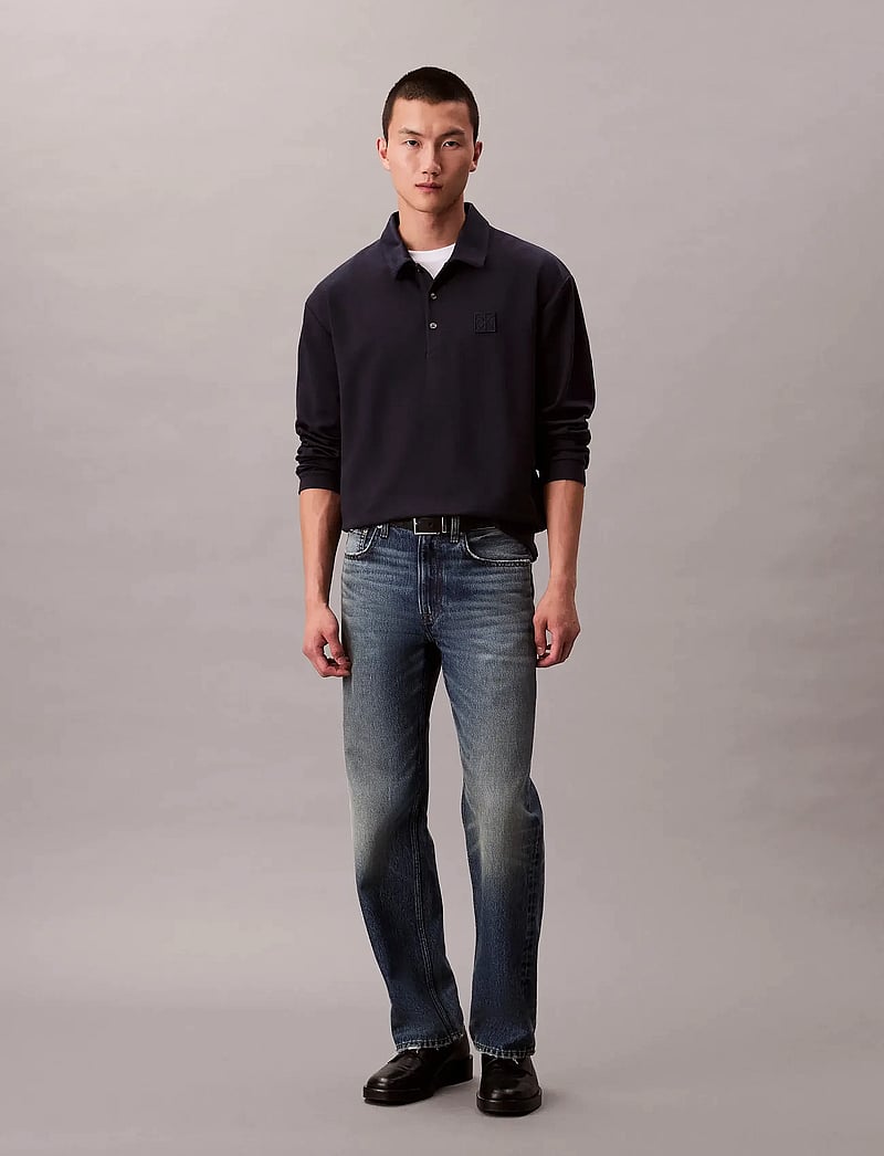 Calvin Klein - LS Stretch Wool Blend Interlock - langærmede poloer - dark sapphire - 2