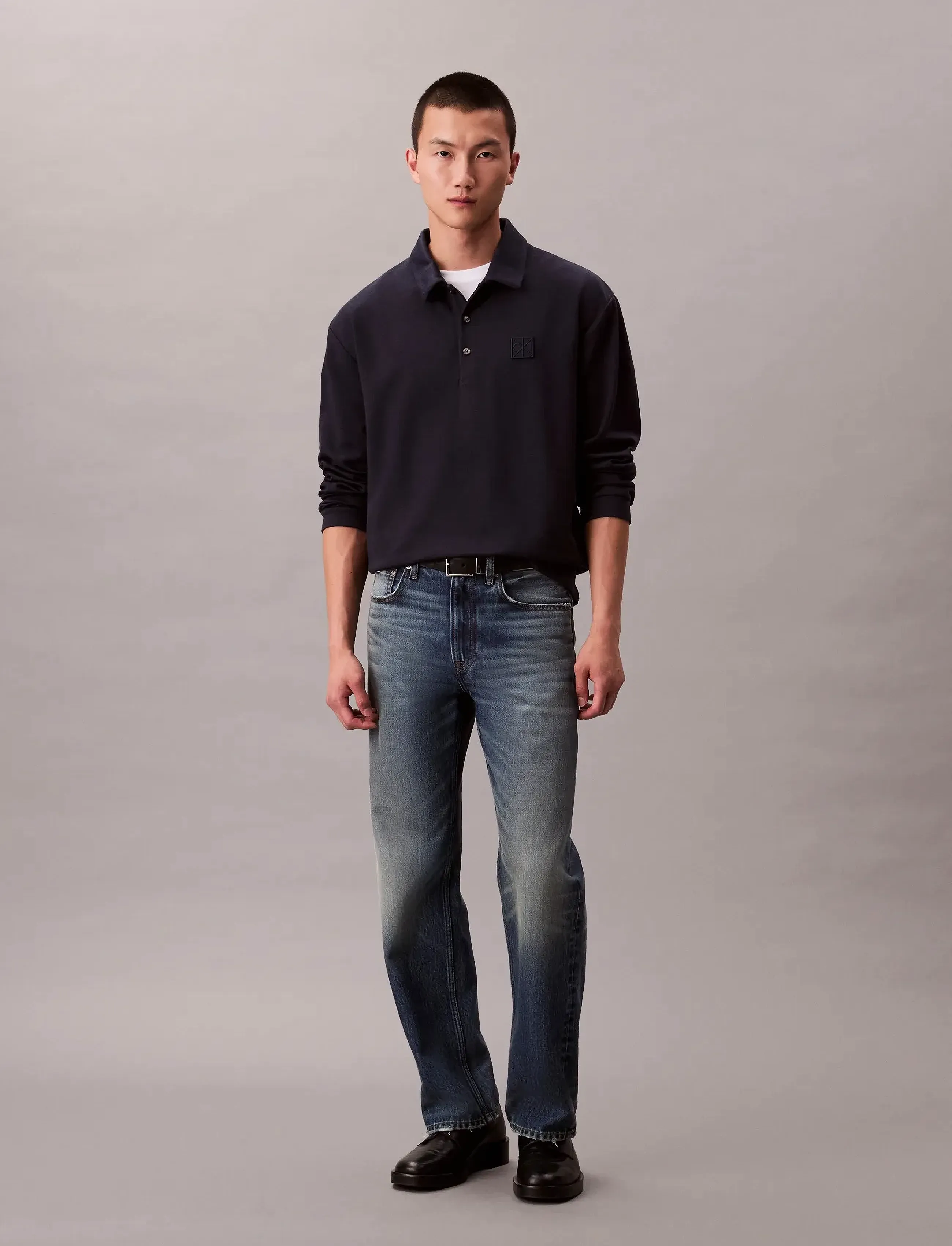 Calvin Klein - LS Stretch Wool Blend Interlock - pikkade varrukatega polod - dark sapphire - 2