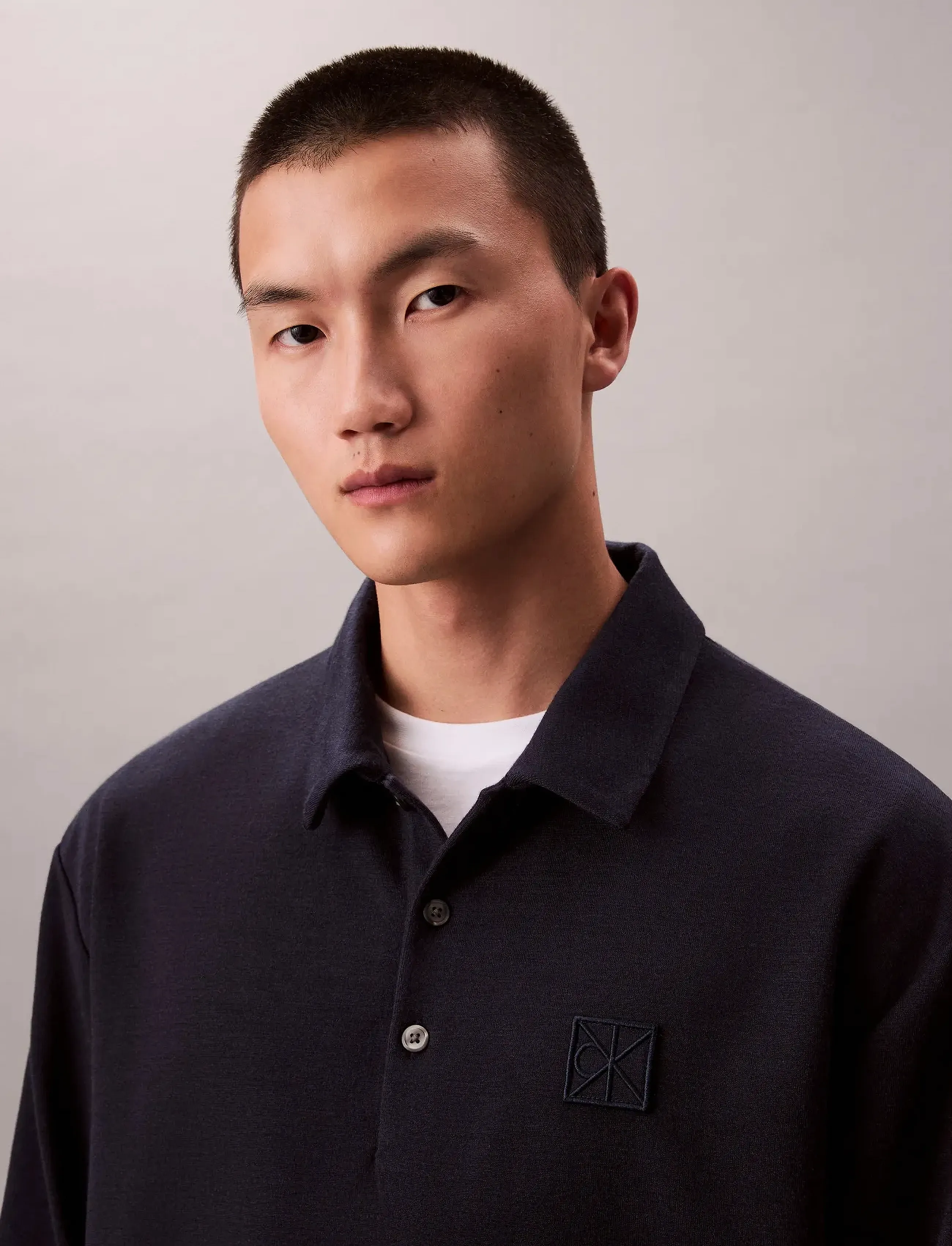 Calvin Klein - LS Stretch Wool Blend Interlock - pikkade varrukatega polod - dark sapphire - 3