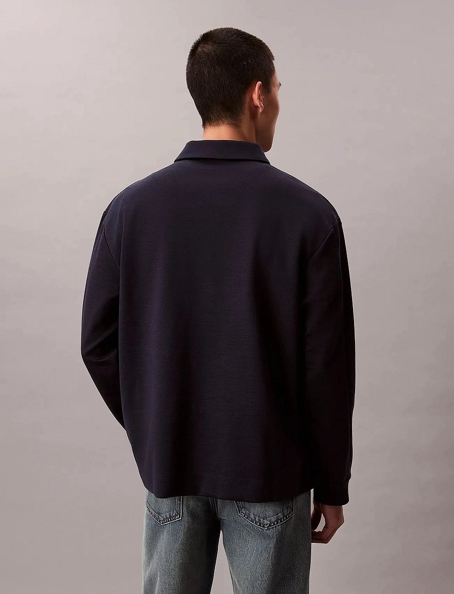 Calvin Klein - LS Stretch Wool Blend Interlock - langärmelig - dark sapphire - 4