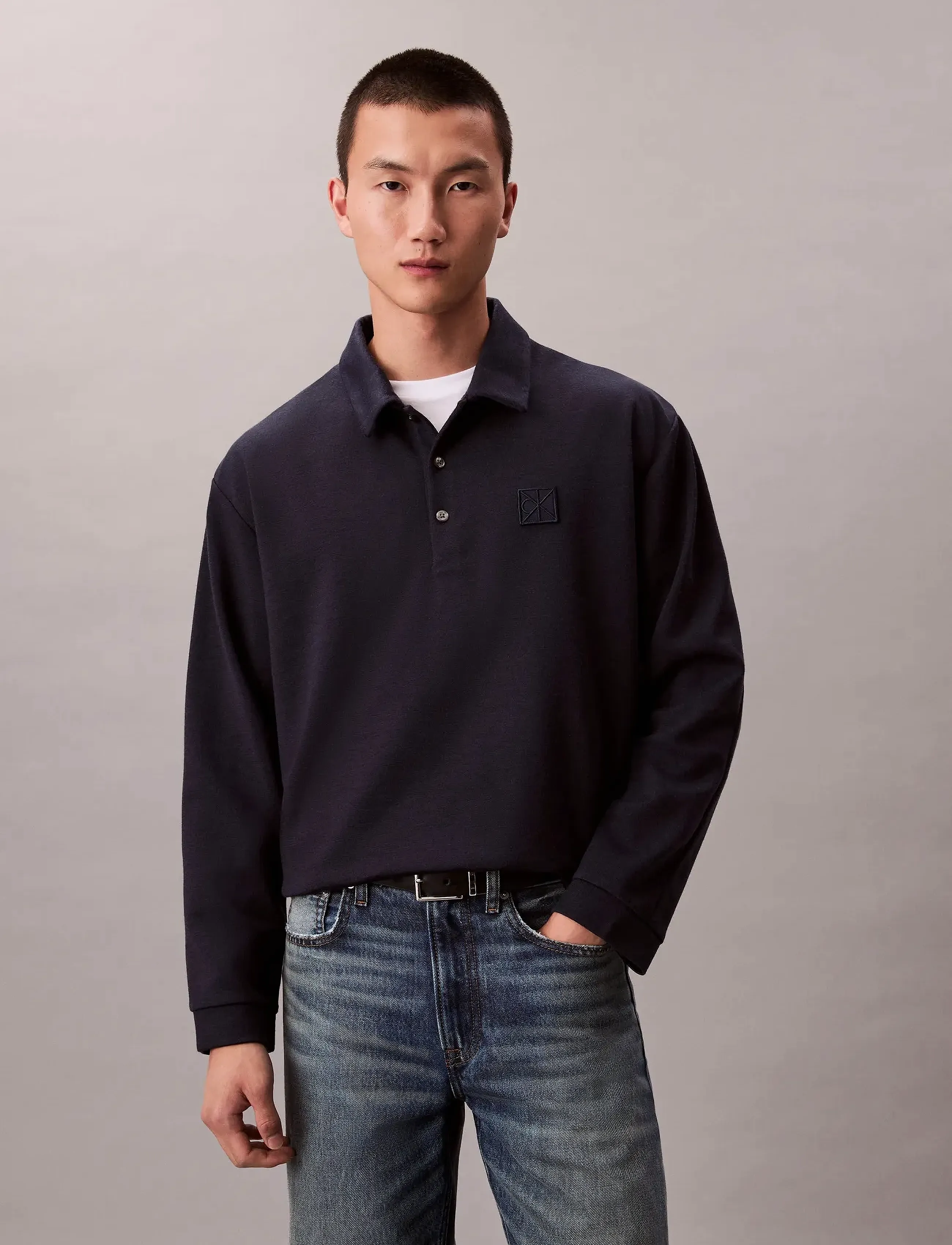 Calvin Klein Ls Stretch Wool Blend Interlock casual skjortor herr – bild 6