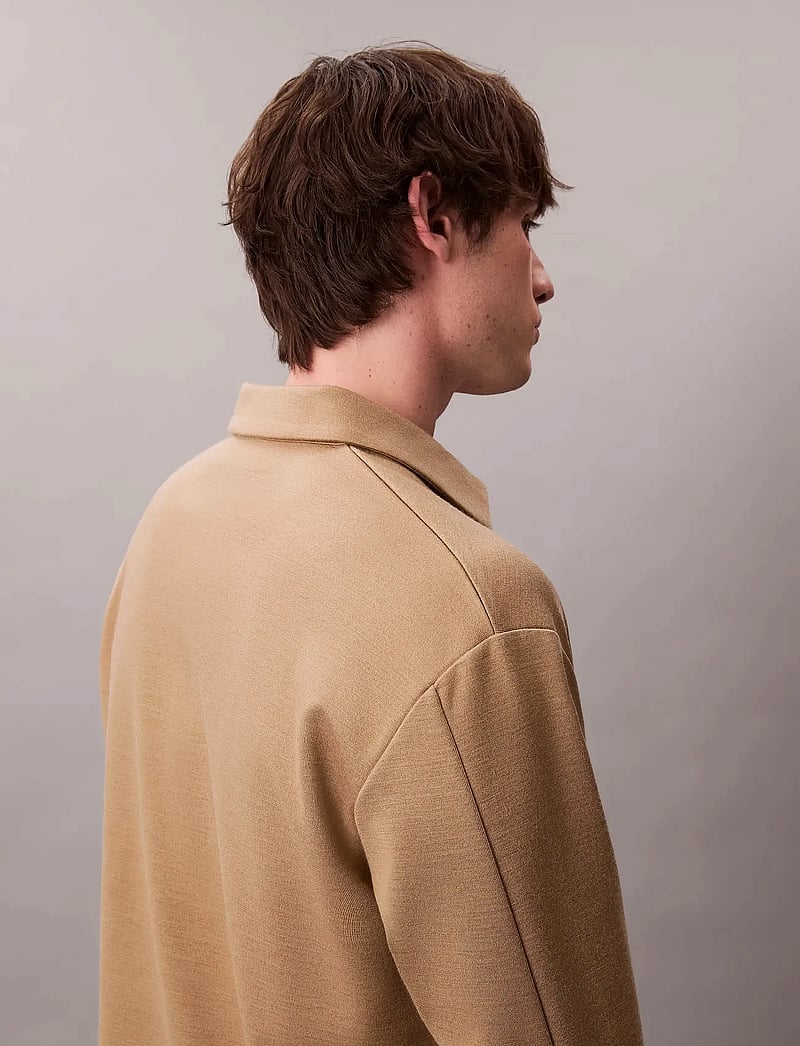 Calvin Klein - LS Stretch Wool Blend Interlock - pikkade varrukatega polod - lead gray - 4