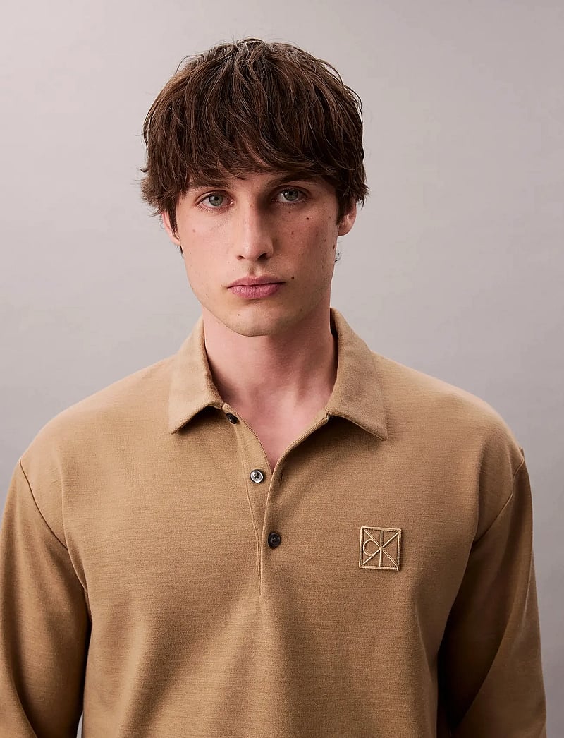 Calvin Klein - LS Stretch Wool Blend Interlock - pikkade varrukatega polod - lead gray - 5