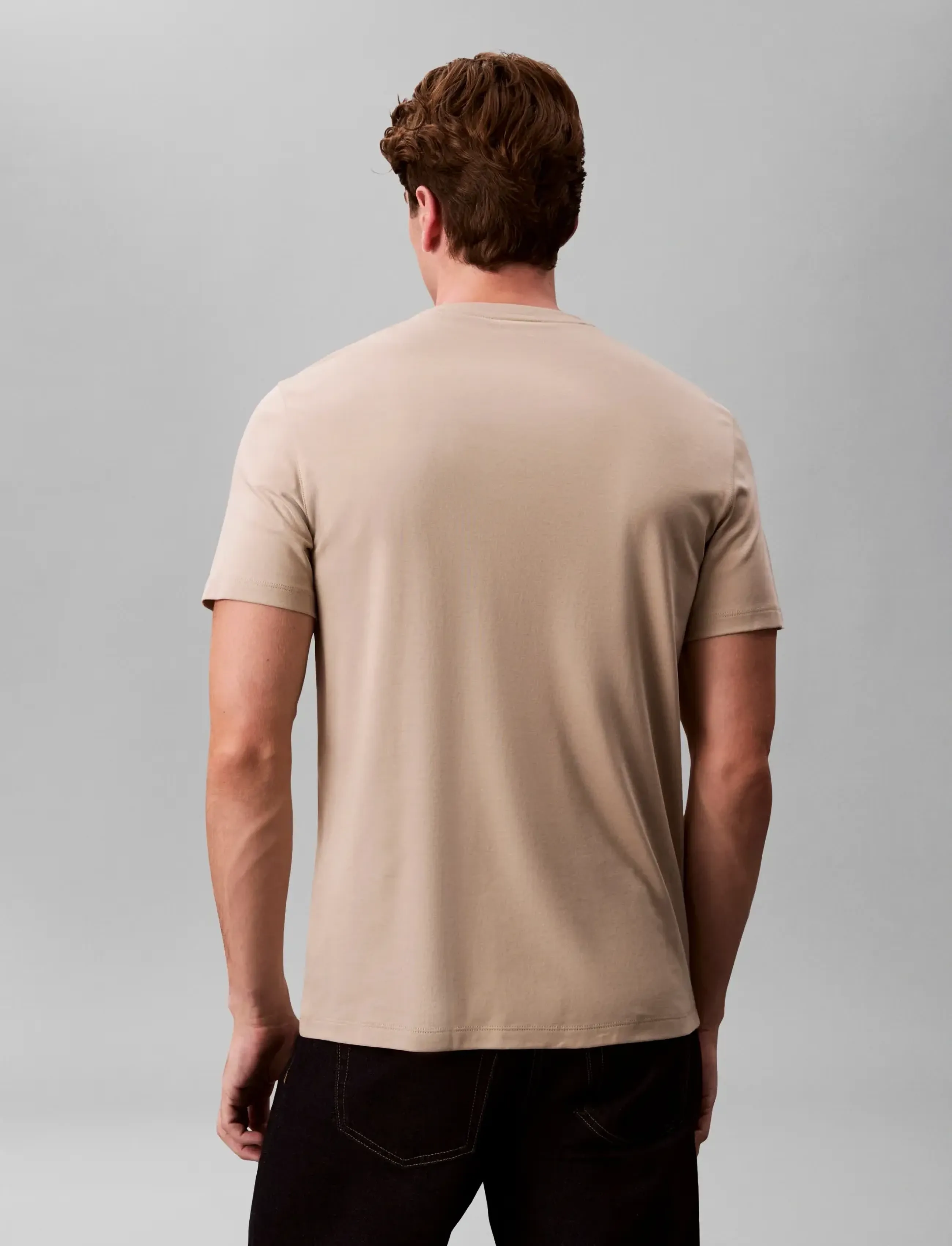 Calvin Klein - SS SUPIMA CHEST EMB CREWNECK TEE - kurzärmelig - ancient marble - 2