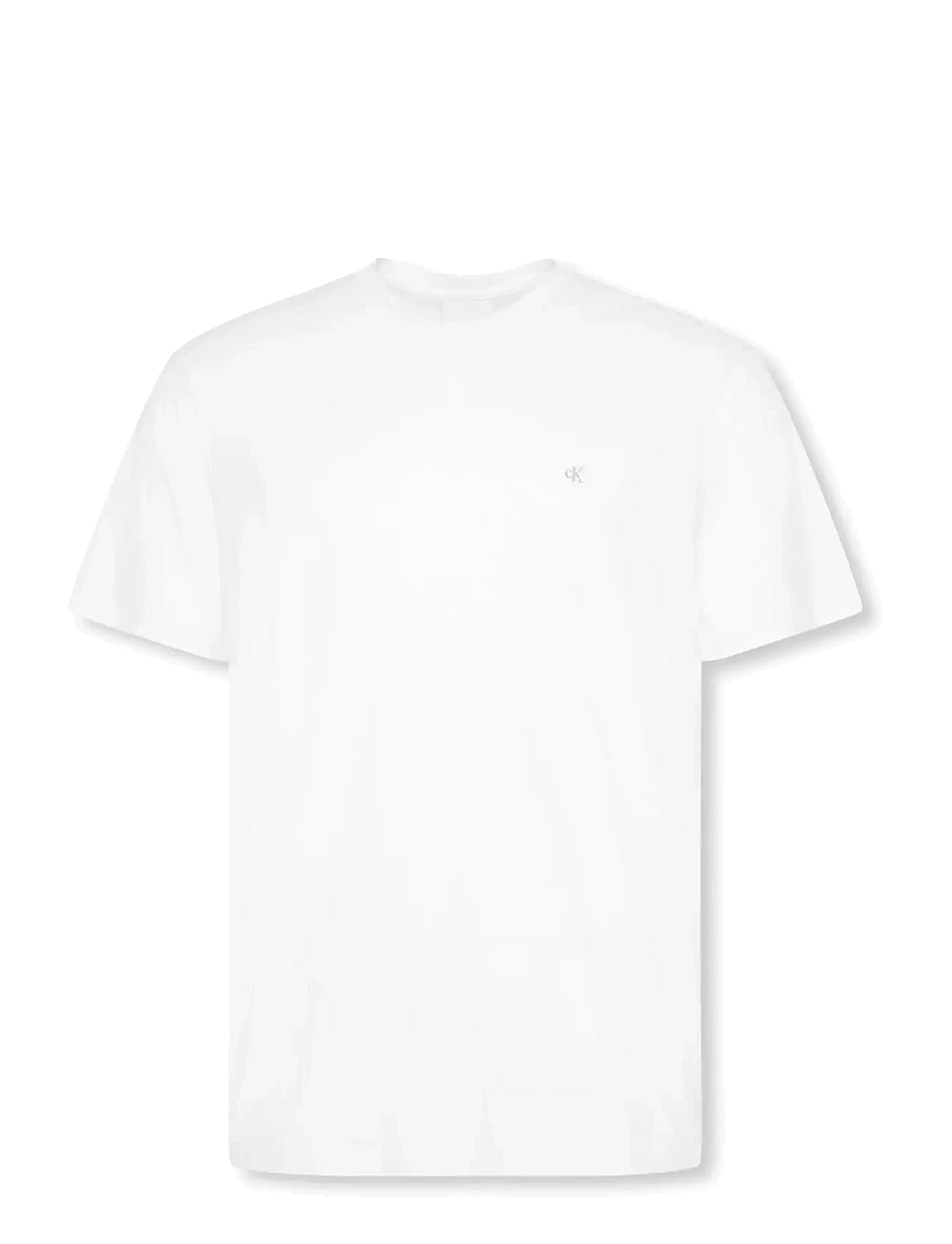 Calvin Klein - SS SUPIMA CHEST EMB CREWNECK TEE - kurzärmelige t-shirts - bright white - 1