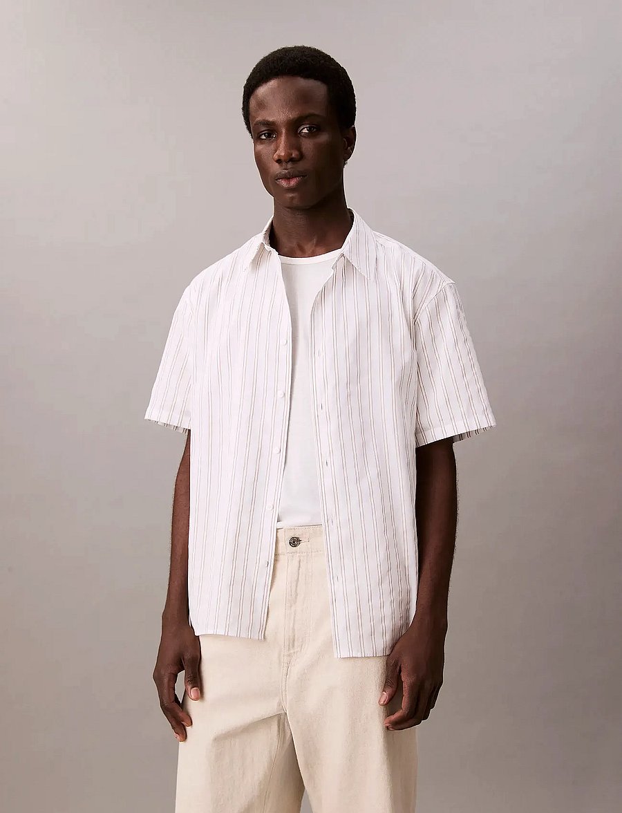 Calvin Klein - SS SUPIMA CHEST EMB CREWNECK TEE - kurzärmelige t-shirts - bright white - 0