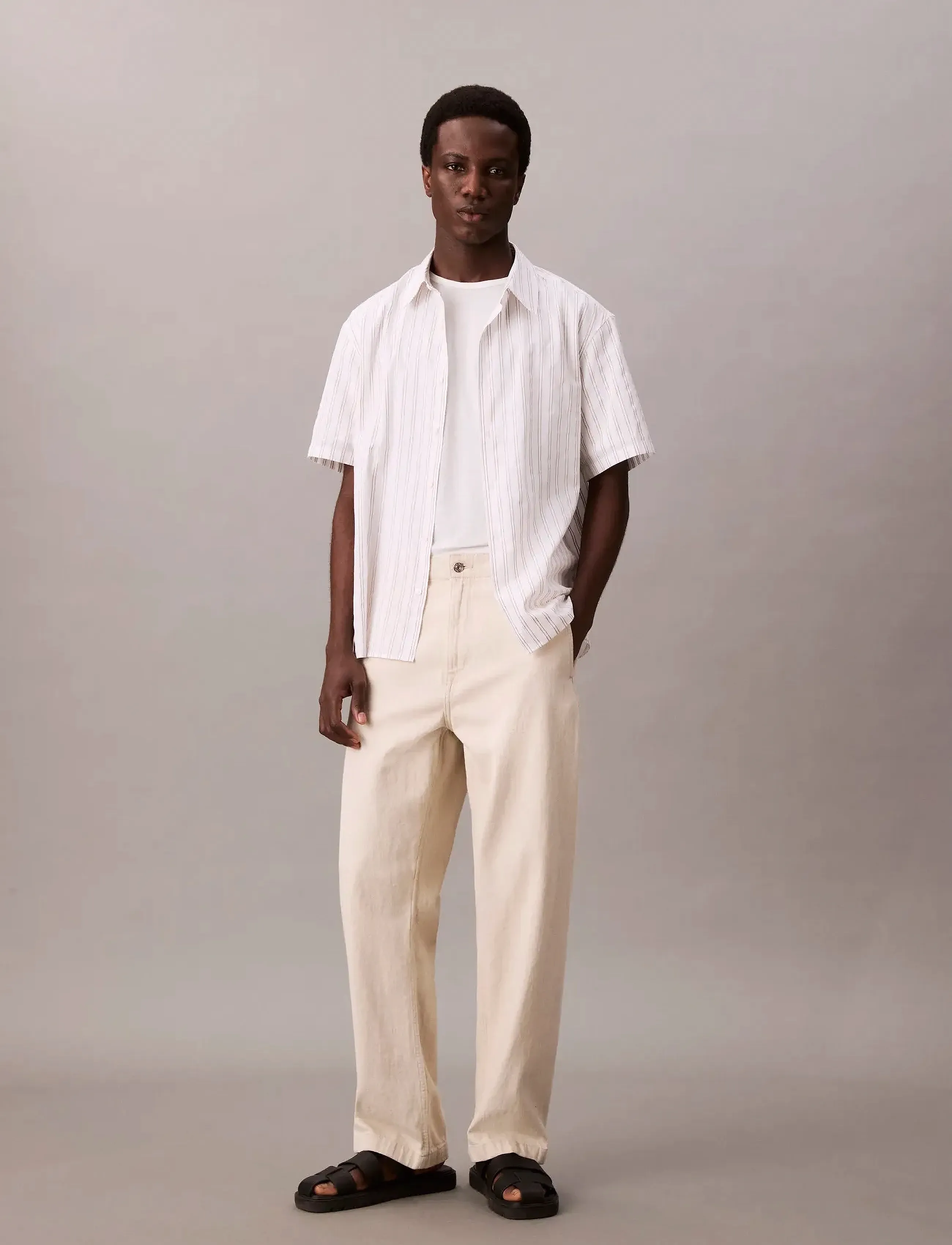 Calvin Klein - SS SUPIMA CHEST EMB CREWNECK TEE - t-shirts à manches courtes - bright white - 4