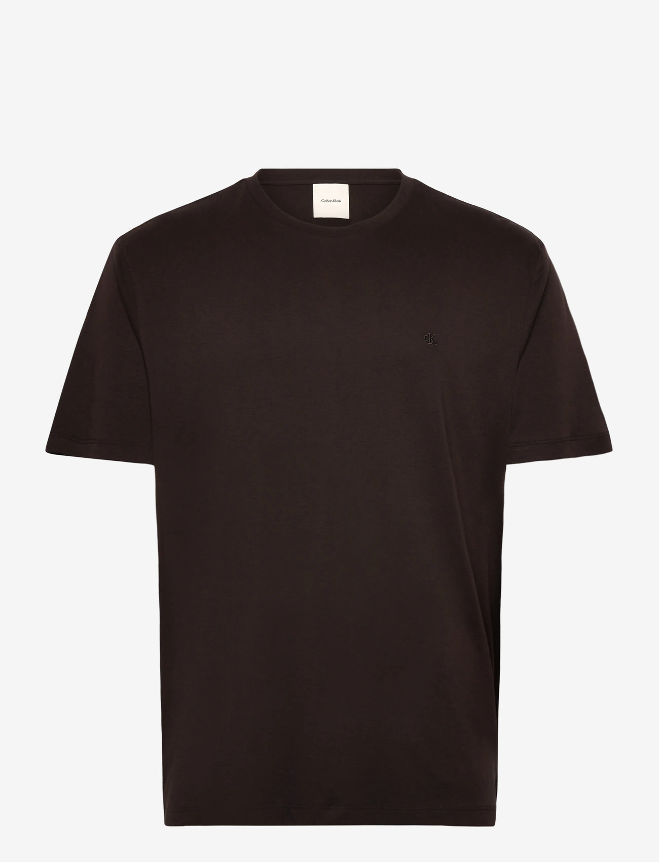 Calvin Klein - SS SUPIMA CHEST EMB CREWNECK TEE - short-sleeved t-shirts - chocolate torte - 1
