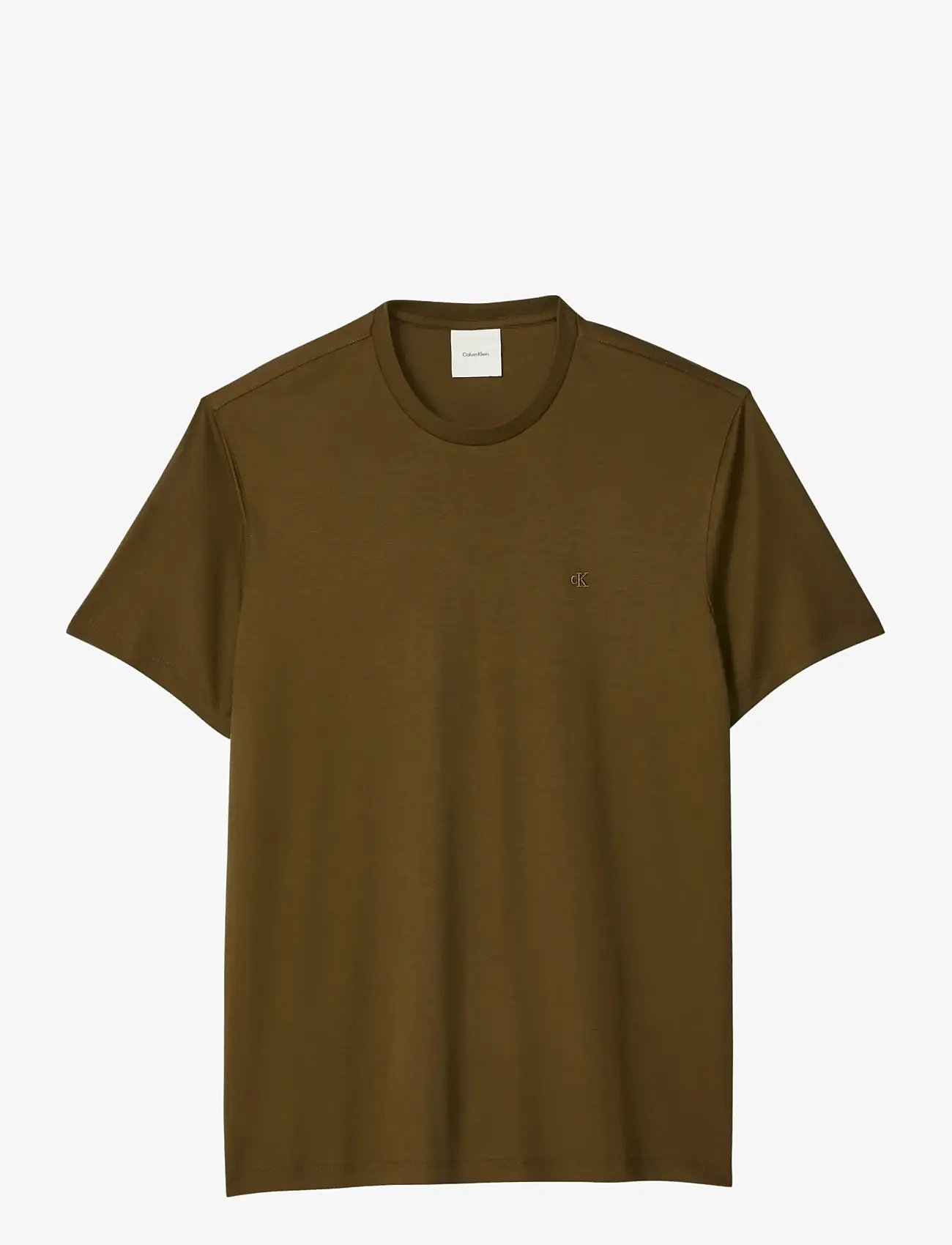 Calvin Klein - SS SUPIMA CHEST EMB CREWNECK TEE - kortærmede t-shirts - crude green - 1