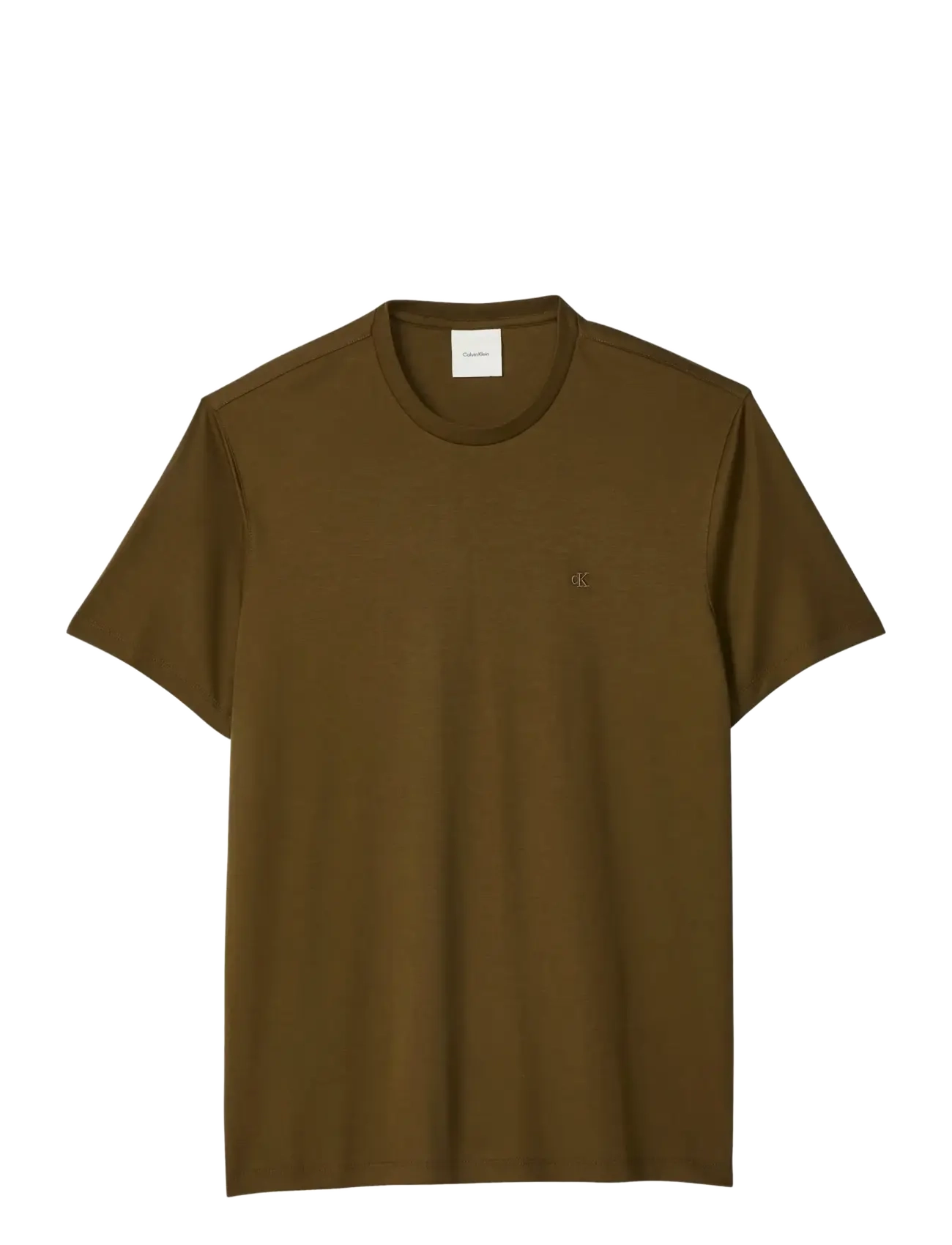 SS SUPIMA CHEST EMB CREWNECK TEE - CRUDE GREEN