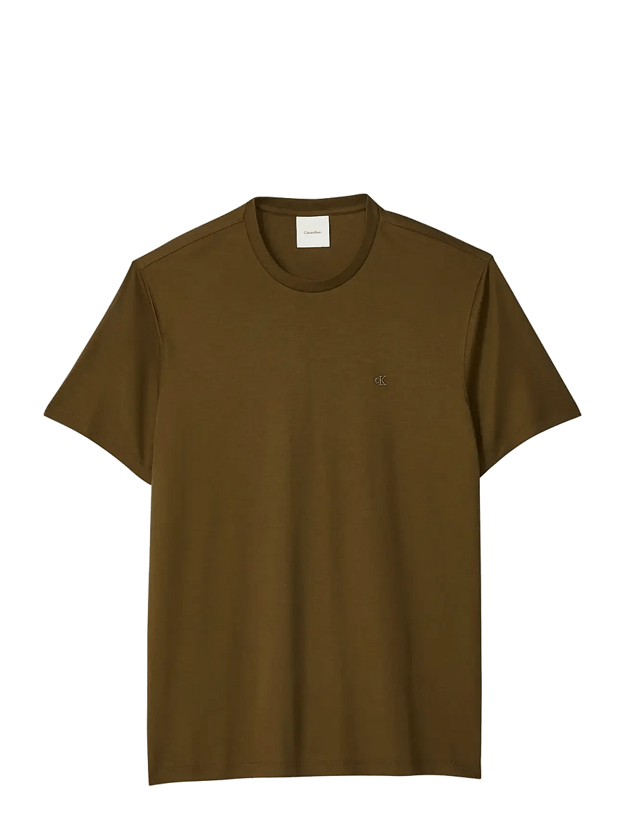 Calvin Klein - SS SUPIMA CHEST EMB CREWNECK TEE - short-sleeved t-shirts - crude green - 1