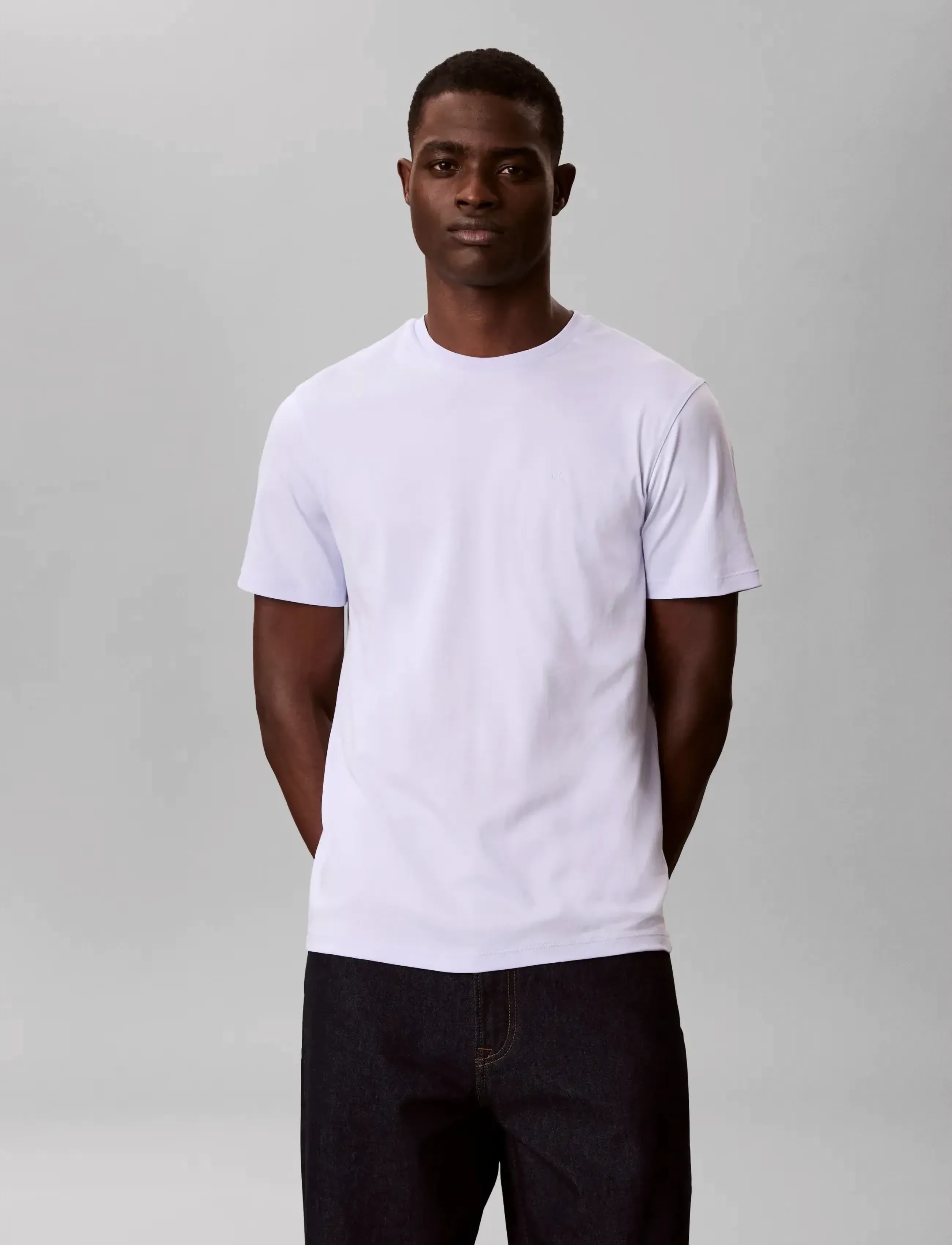 Calvin Klein - SS SUPIMA CHEST EMB CREWNECK TEE - kurzärmelig - heavenly iris - 3