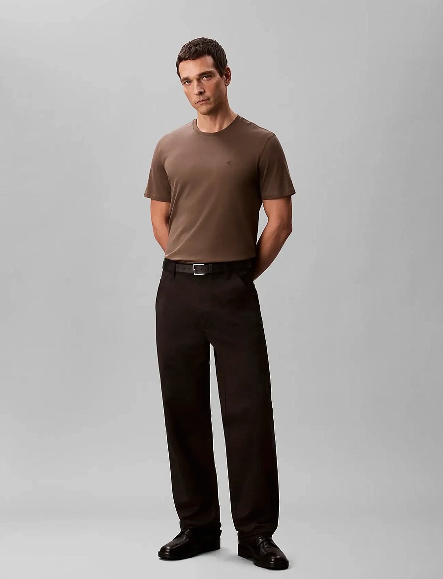 Calvin Klein - SS SUPIMA CHEST EMB CREWNECK TEE - kurzärmelige t-shirts - morel - 0