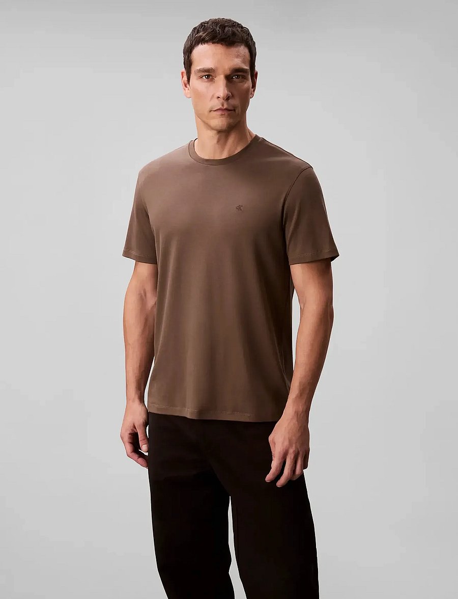 Calvin Klein - SS SUPIMA CHEST EMB CREWNECK TEE - kurzärmelige t-shirts - morel - 2