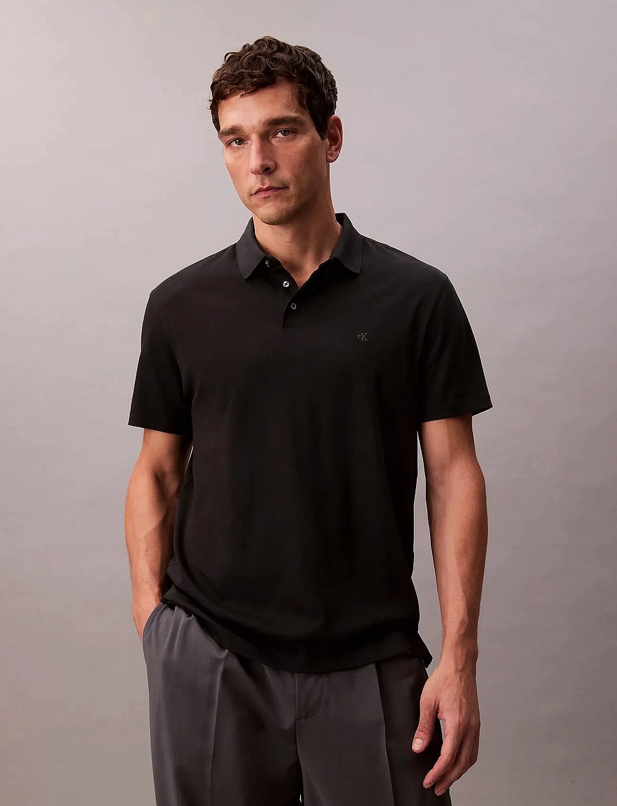 Calvin Klein - SS SUPIMA CHEST EMB POLO - kurzärmelig - black - 0