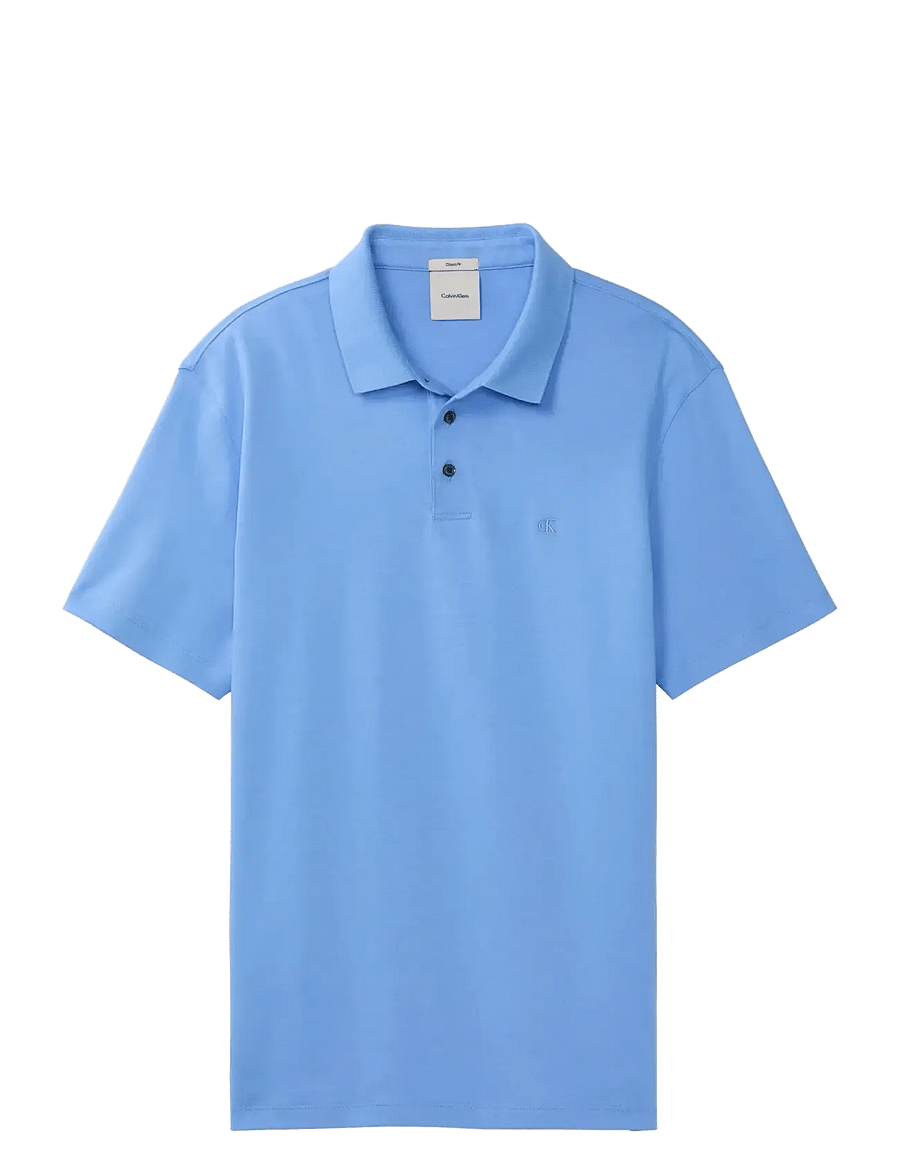 Calvin Klein - SS SUPIMA CHEST EMB POLO - kortærmede poloer - blue descent - 1