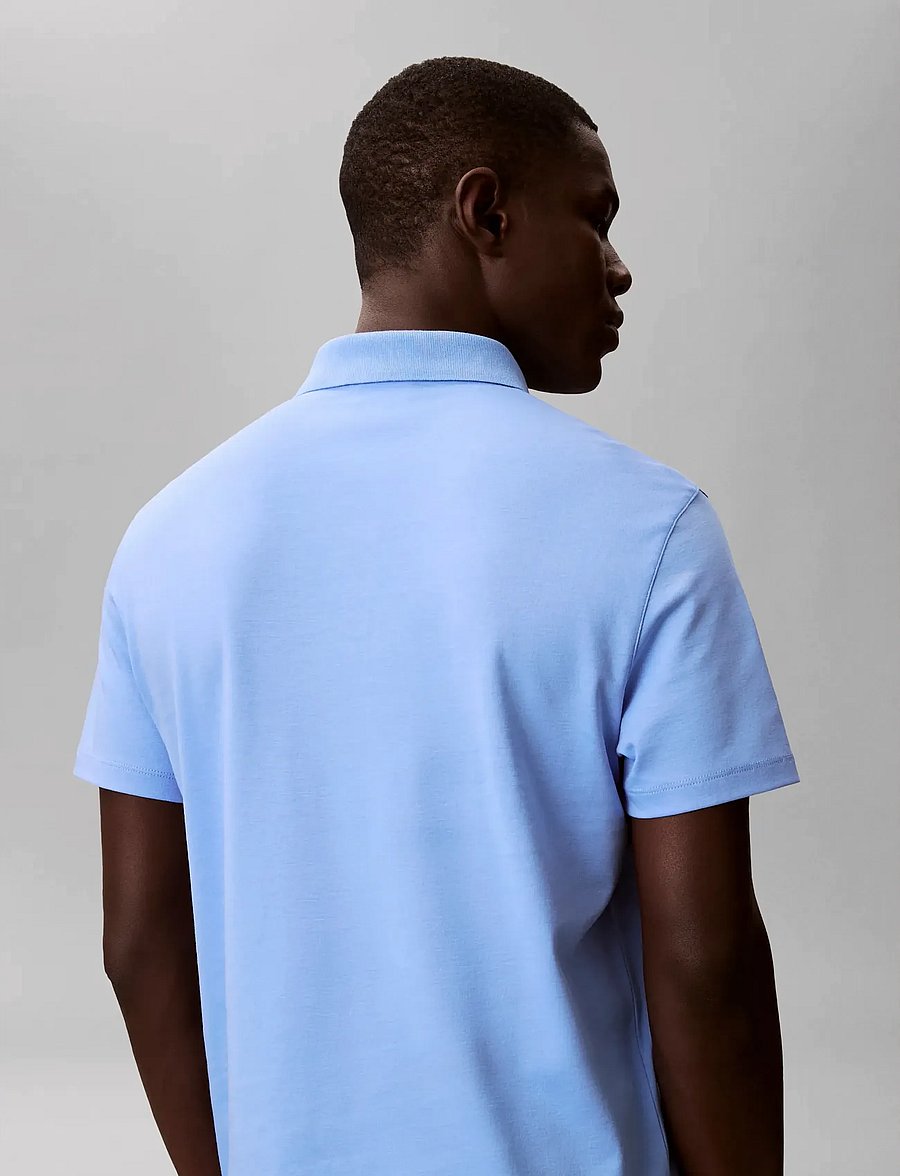 Calvin Klein - SS SUPIMA CHEST EMB POLO - kortærmede poloer - blue descent - 2