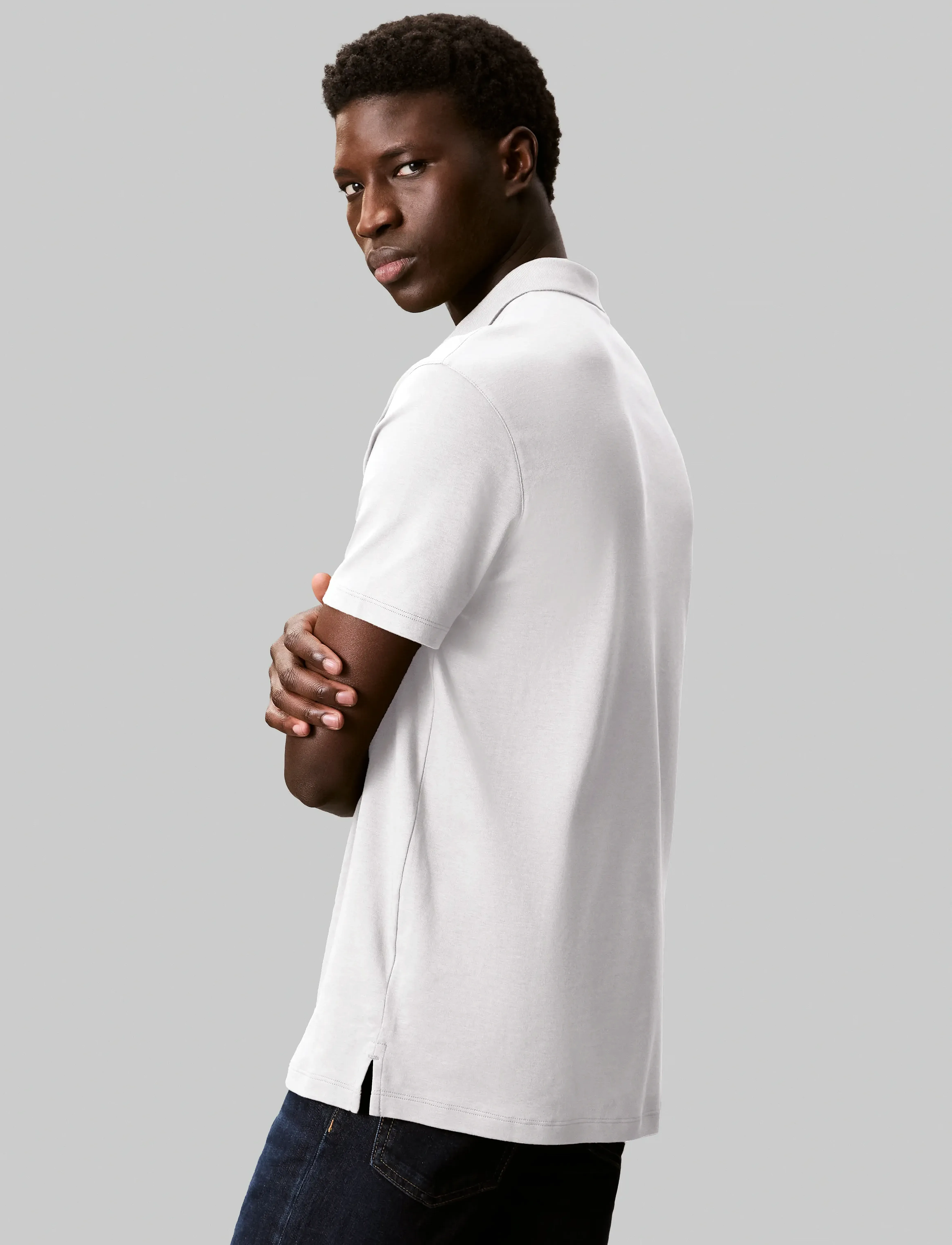 Calvin Klein - SS SUPIMA CHEST EMB POLO - polos à manches courtes - bright white - 4