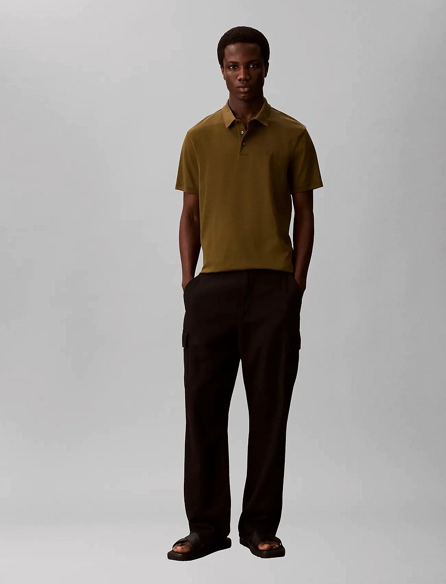 Calvin Klein - SS SUPIMA CHEST EMB POLO - short-sleeved polos - crude green - 0