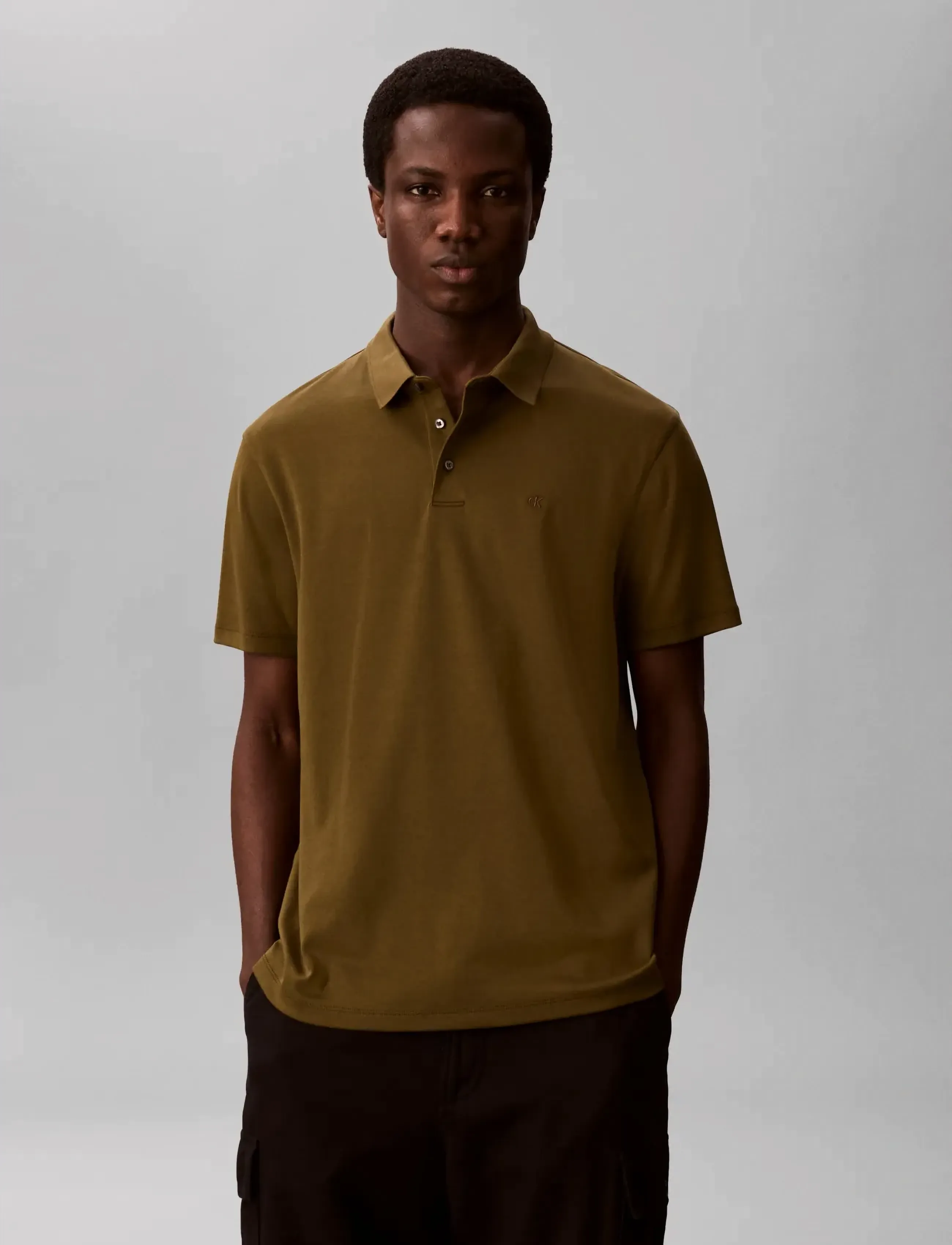 Calvin Klein - SS SUPIMA CHEST EMB POLO - short-sleeved polos - crude green - 3