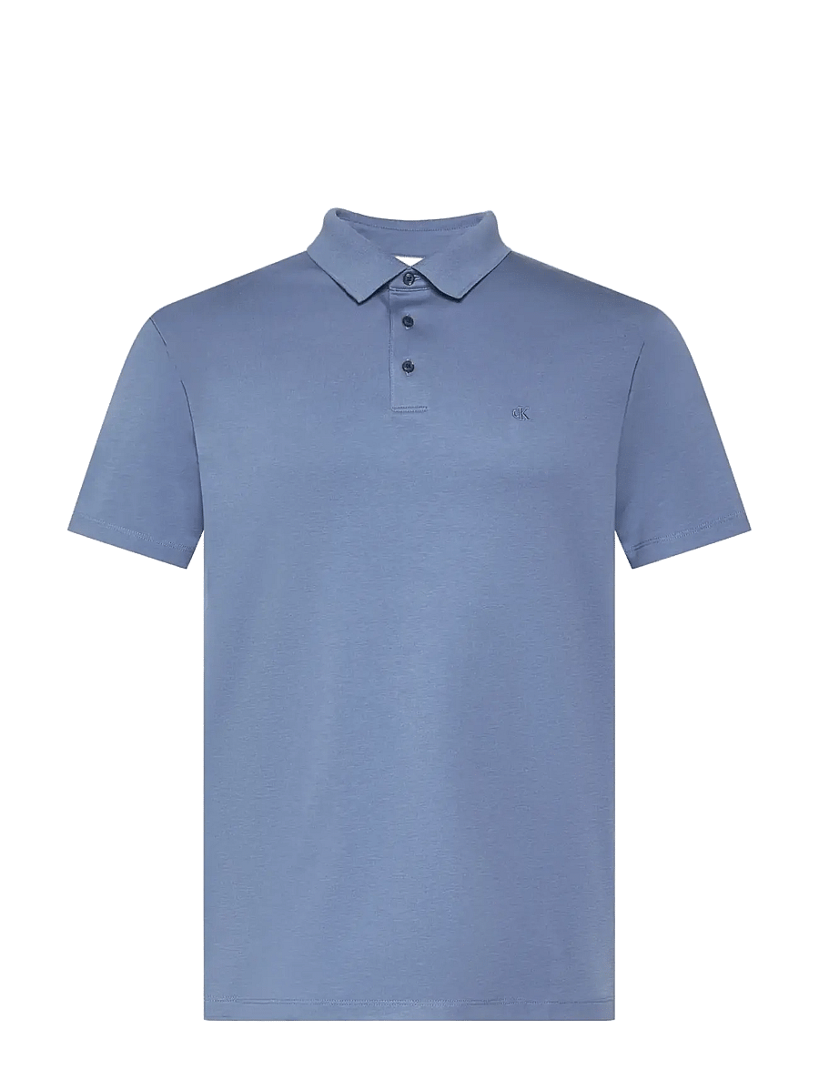 Calvin Klein - SS SUPIMA CHEST EMB POLO - short-sleeved polos - dusty sailor blue - 1