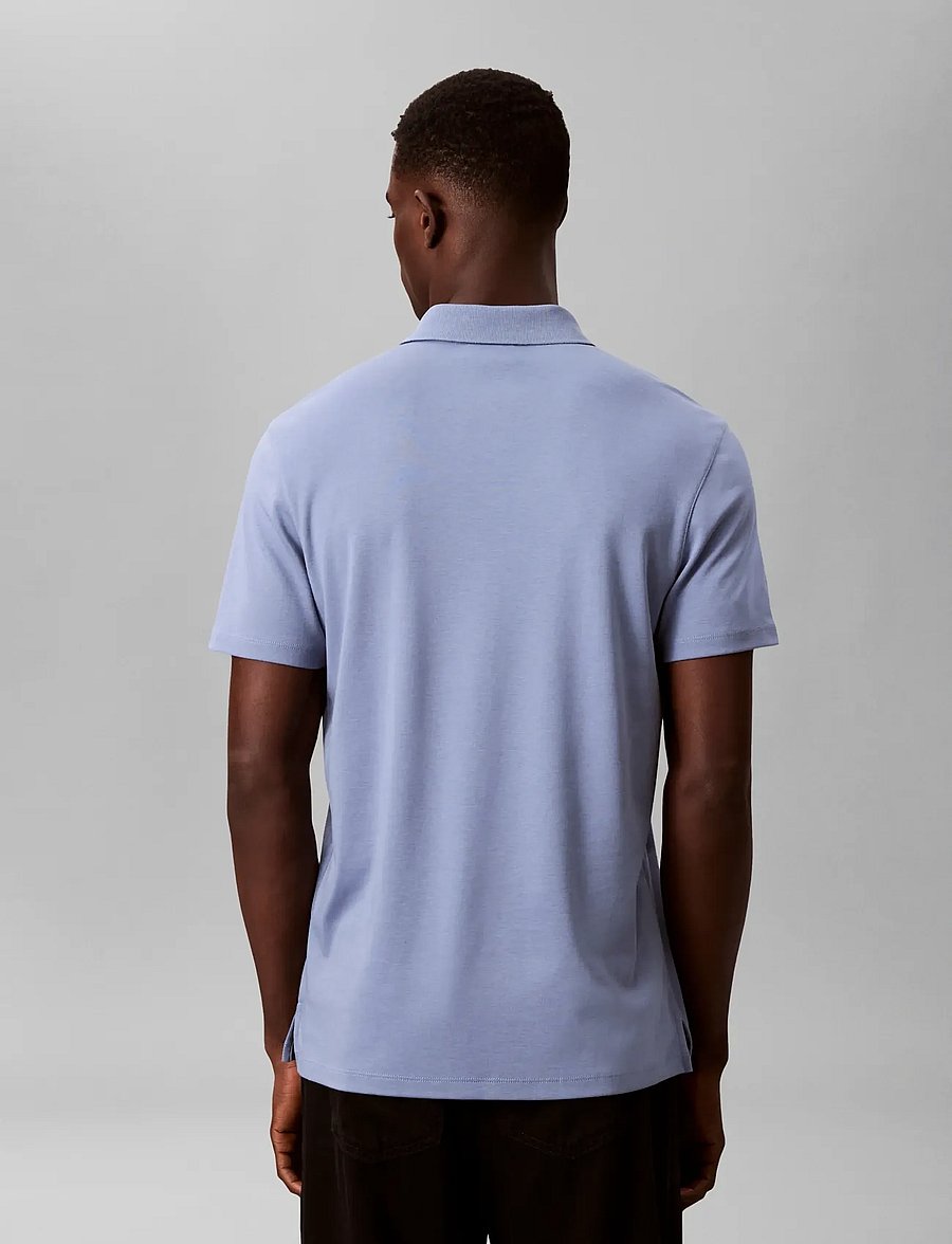 Calvin Klein - SS SUPIMA CHEST EMB POLO - short-sleeved polos - dusty sailor blue - 2