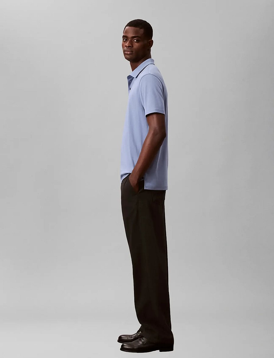 Calvin Klein - SS SUPIMA CHEST EMB POLO - short-sleeved polos - dusty sailor blue - 5