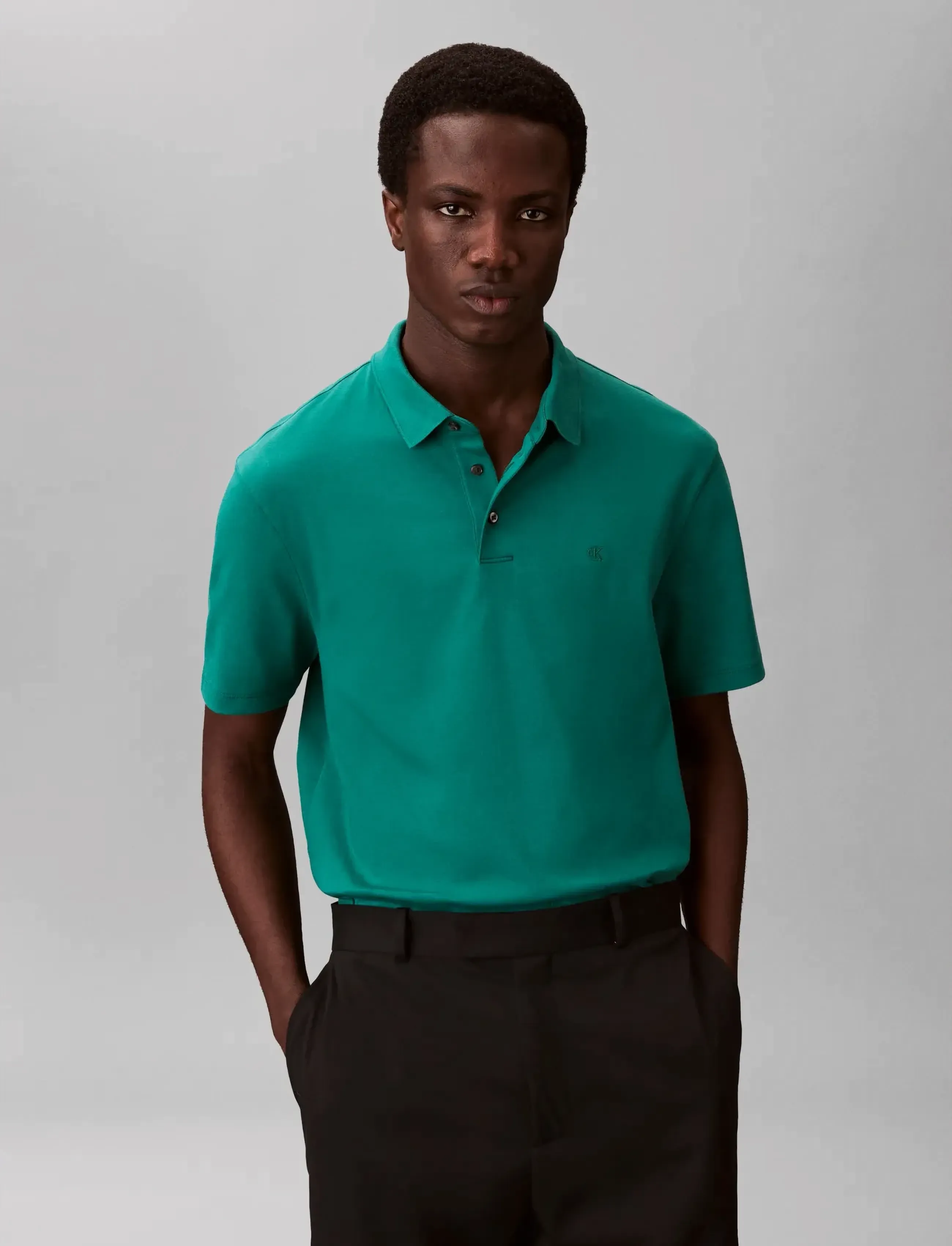 Calvin Klein - SS SUPIMA CHEST EMB POLO - stutterma pólóbolir - enchanted forest - 3